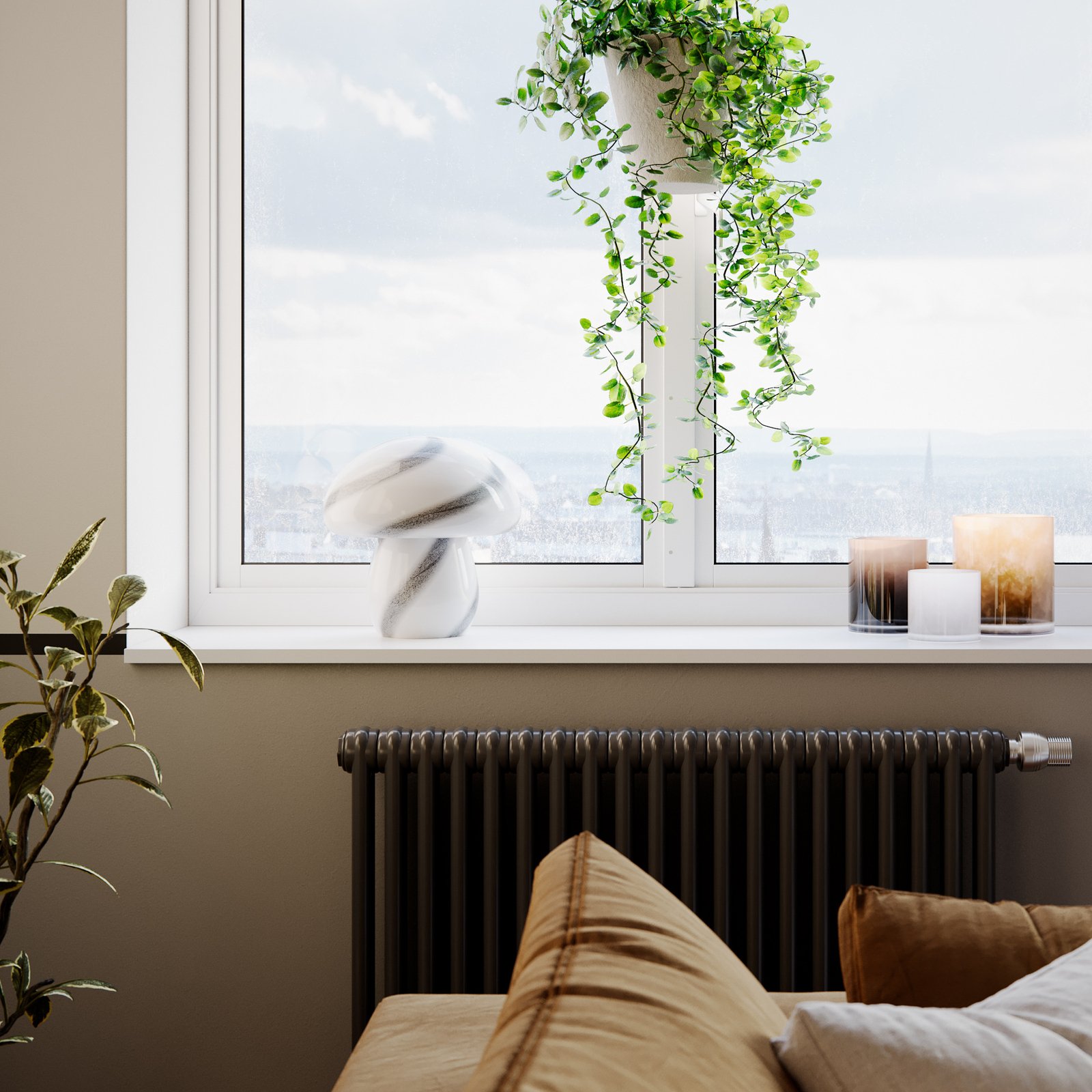 Mira Mushroom Stolna lampa H30 Hvid/Crna - By Rydéns