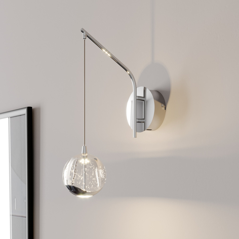 Applique LED Hayley avec sphère suspendue, chromé