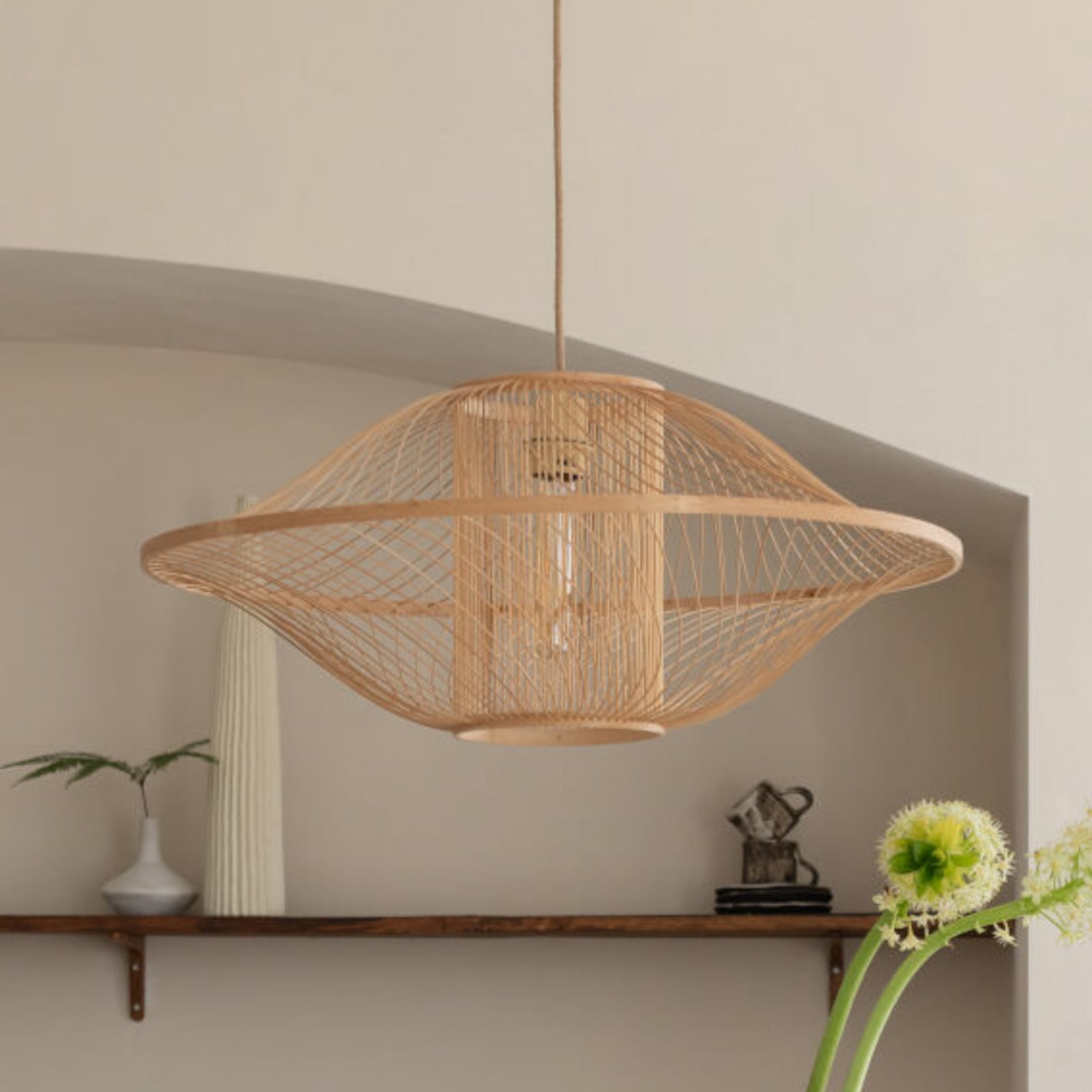 GOOD & MOJO Suspension Maui, naturel, Ø 70 cm, bambou, E27