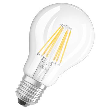 OSRAM LED-Lampe E27 6,5W varmhvid GLOWdim klar