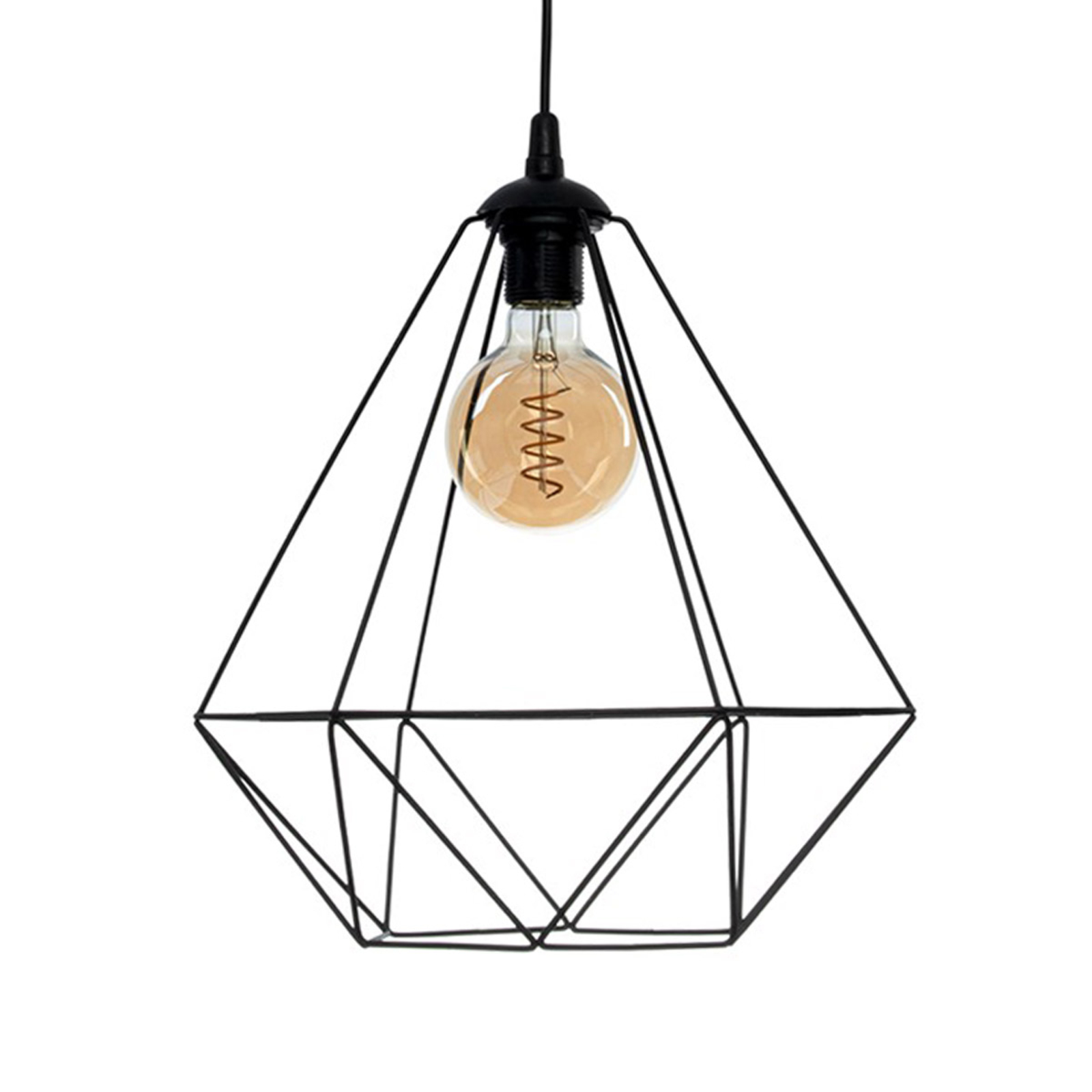 Basket hængelampe, sort, 1 lyskilde