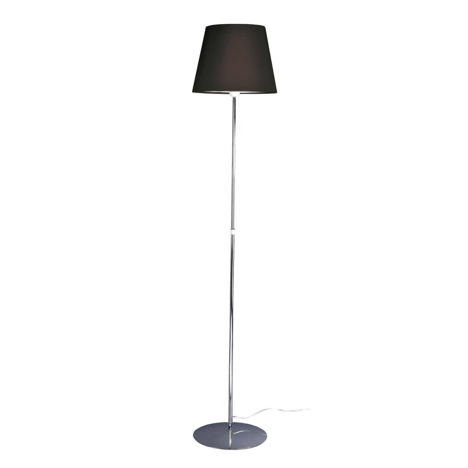 Aluminor Store gulvlampe, krom/svart