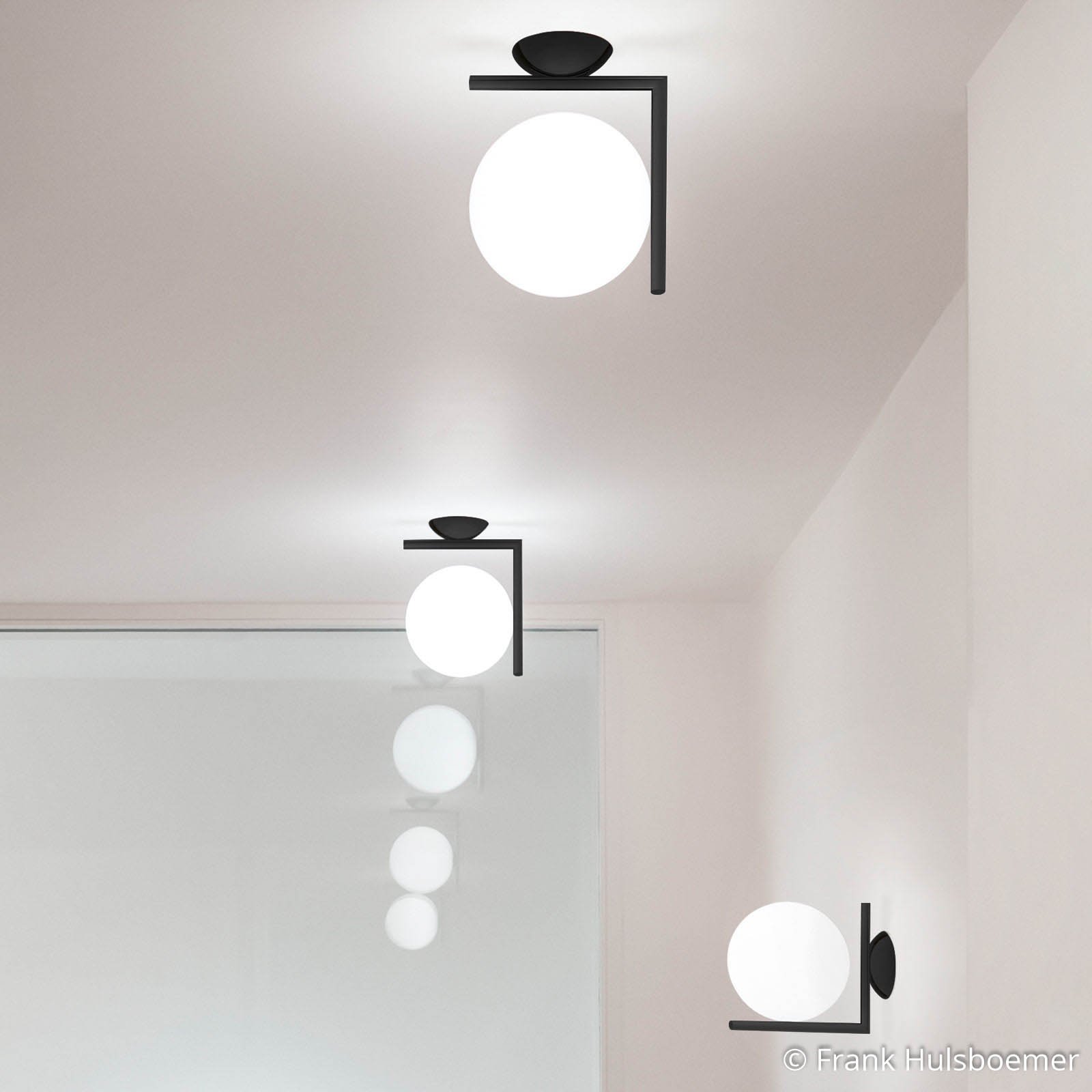 IC C/W1 Plafond/Vägglampa Mat Svart - Flos