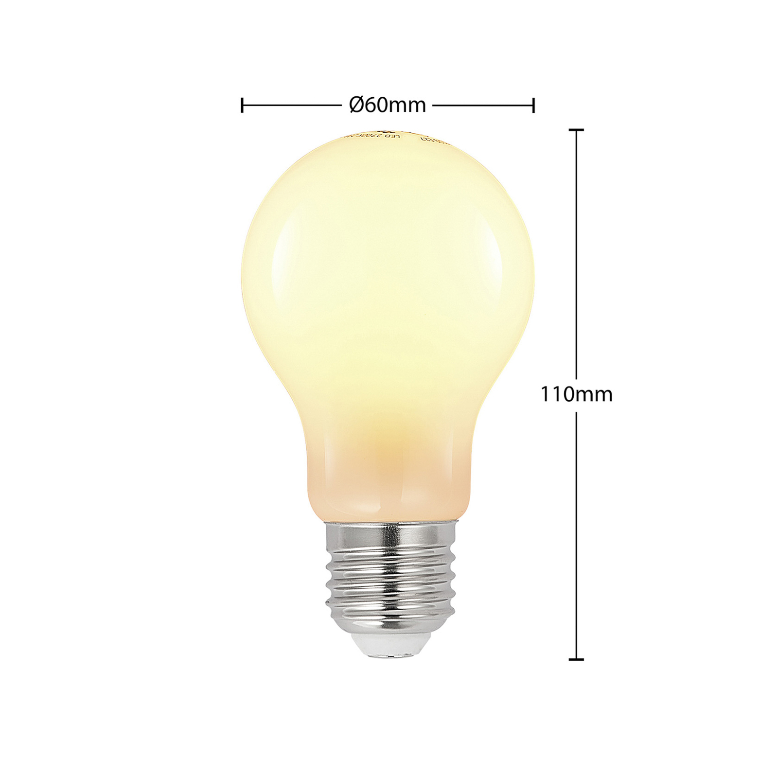 Conjunto de 3 lâmpadas LED E27 8W 2.700K opalinas reguláveis