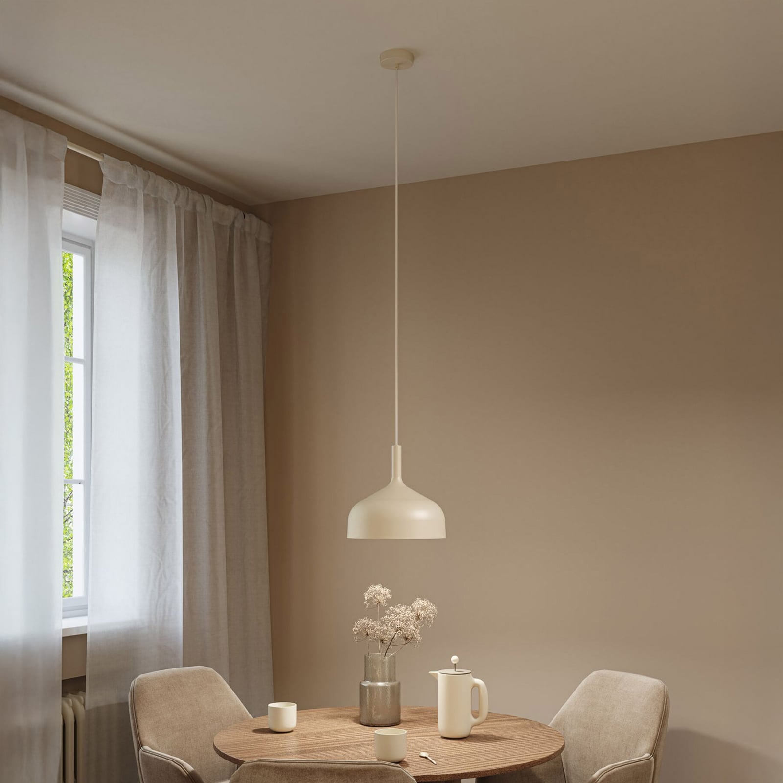 Paulmann piekaramā lampa „Embla II“, krēmkrāsā, Ø 30 cm, metāls Paulmann piekaramā lampa „Embla II“, krēmkrāsā, Ø 30 cm, metāls
