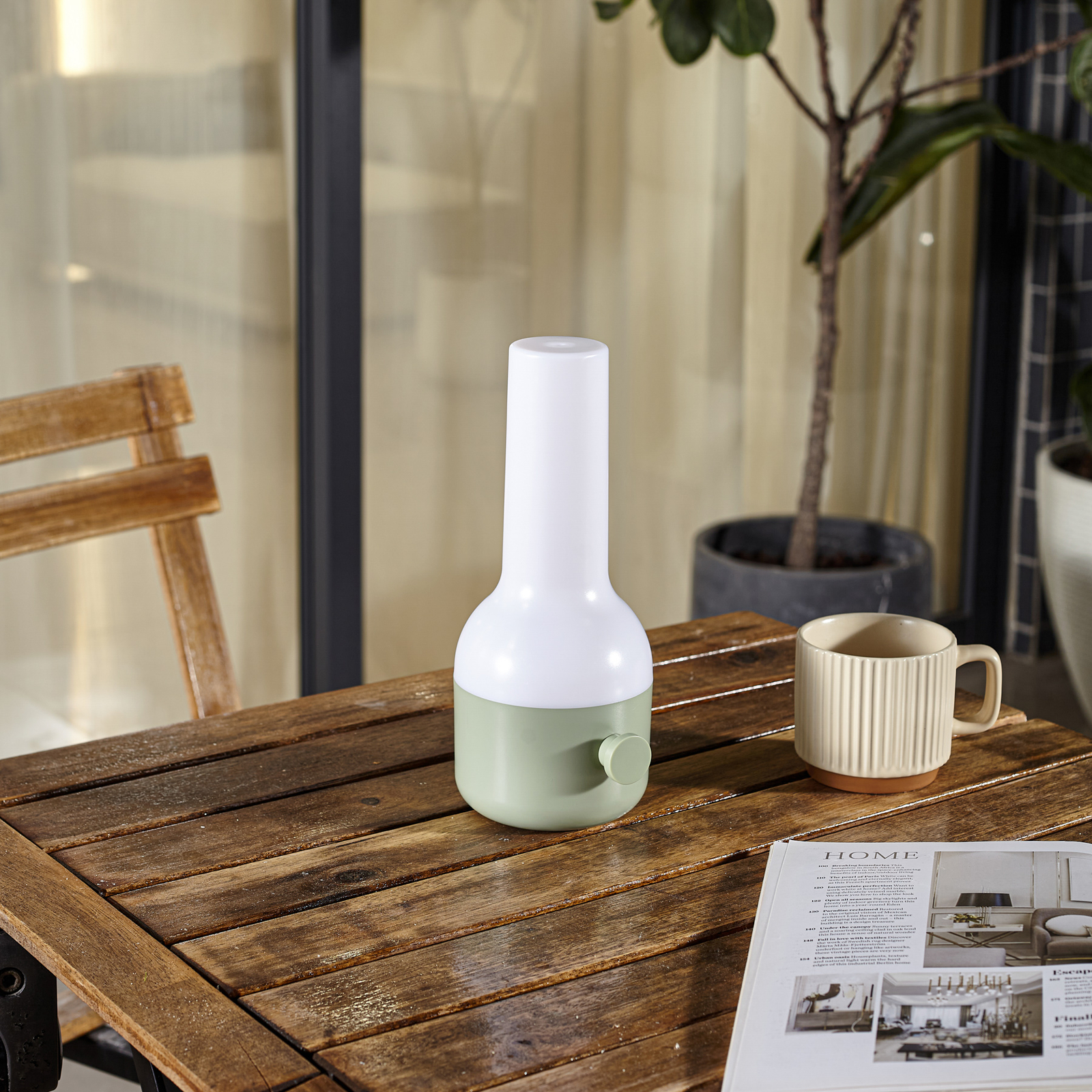 Isaline Portable Table Lamp Dim. IP44 Green - Lindby