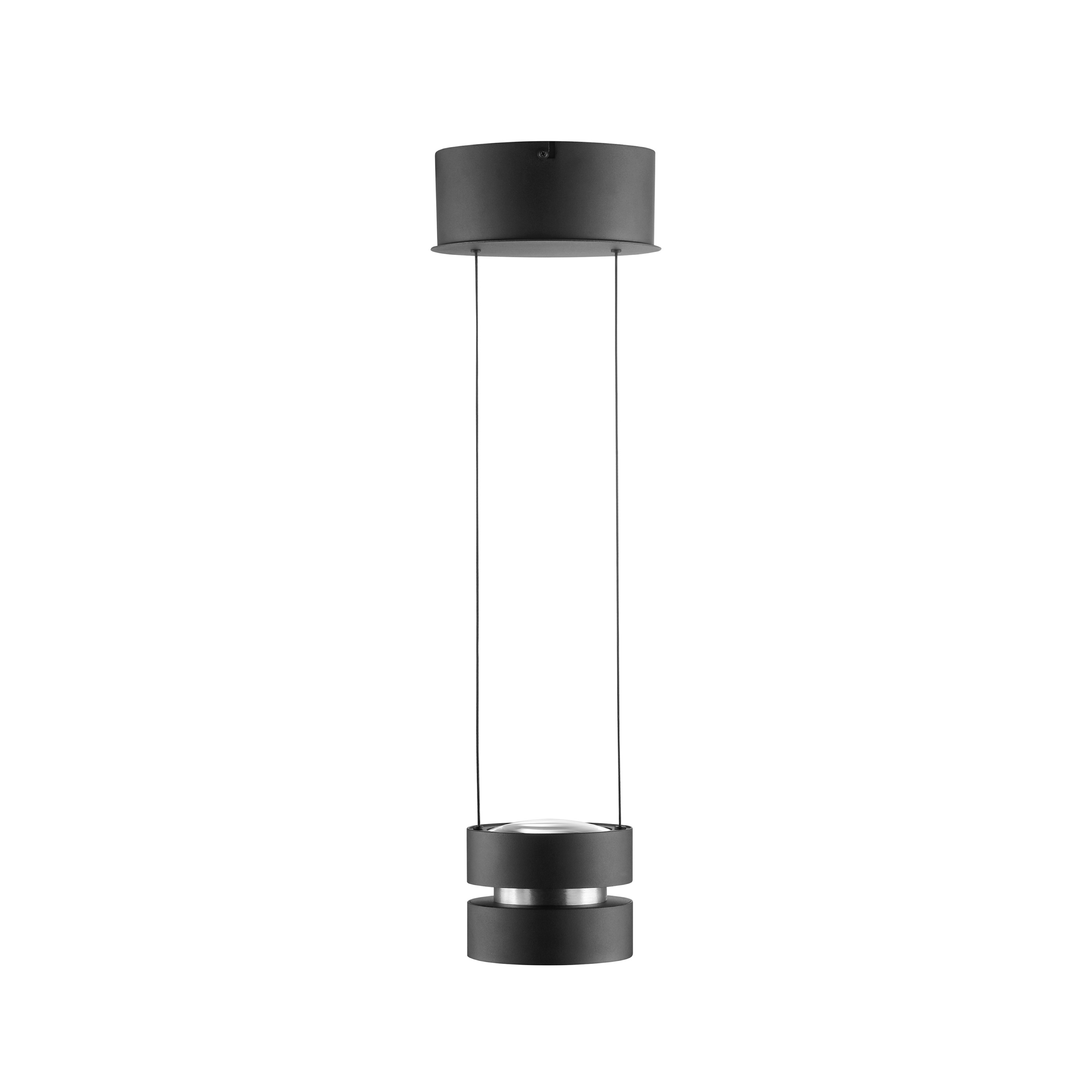 LED závesné svietidlo Glow-Sphere, Ø 18 cm, čierne, kovové