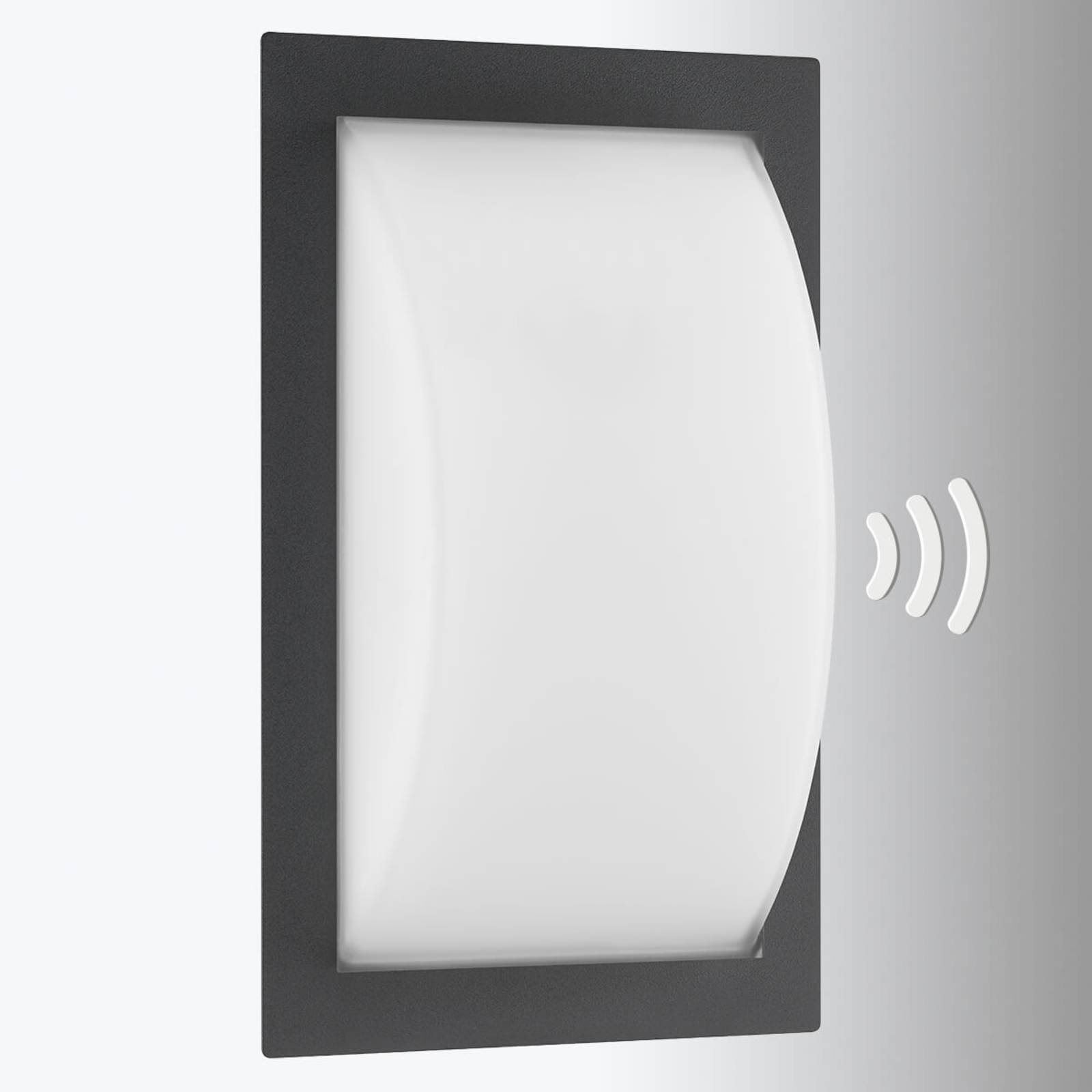 LCD Venkovní nástěnné svítidlo Ivett E27 grafit s BWM