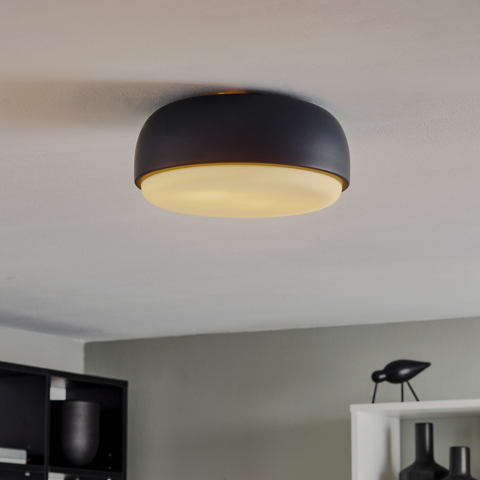 Northern Over Me plafonieră antracit 30 cm - Camera de zi / sufragerie - design - antracit opal - Metal