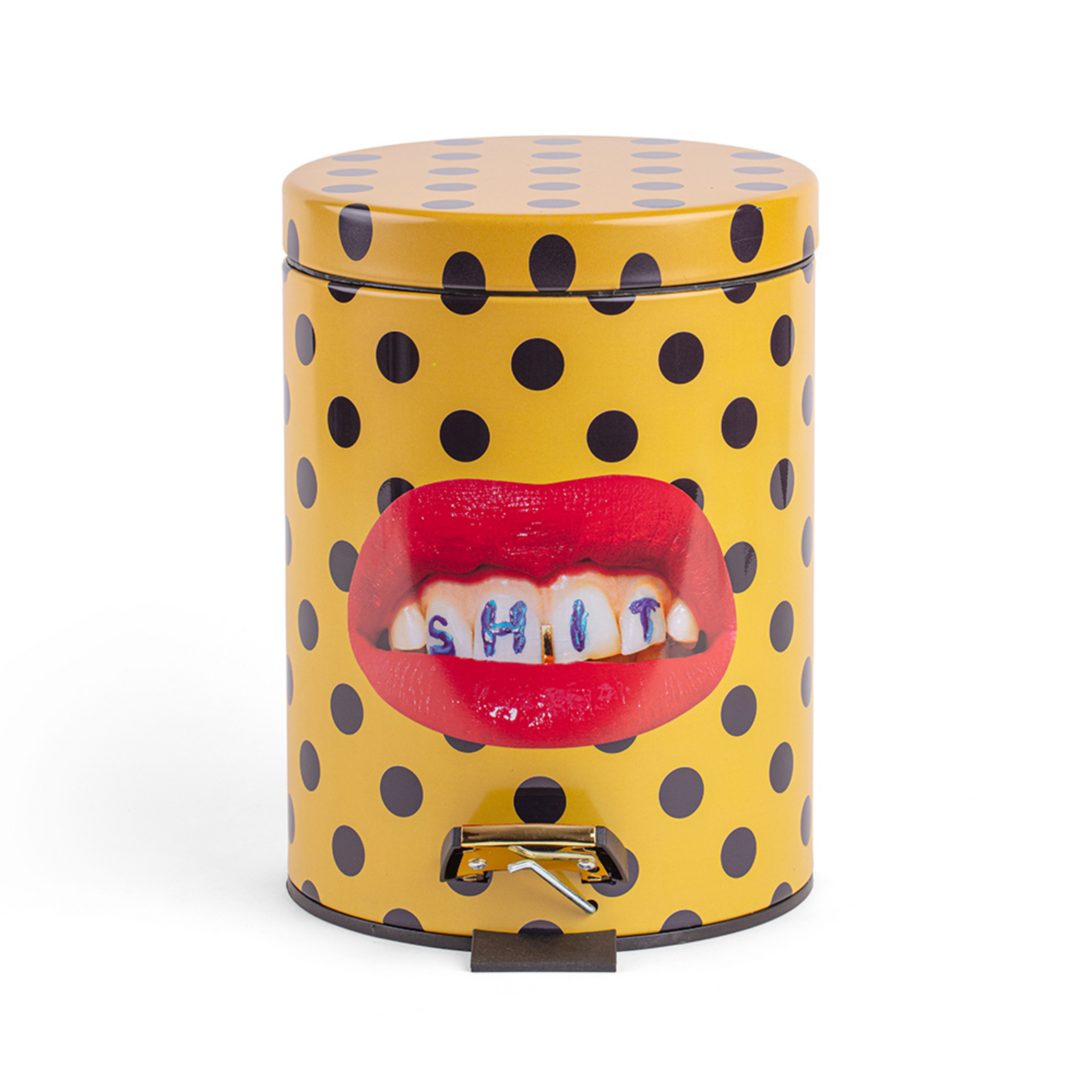 Shit Toiletpaper Home Behälter Ø25xH39,5 Gelb/Schwarz/Multicolor - Seletti