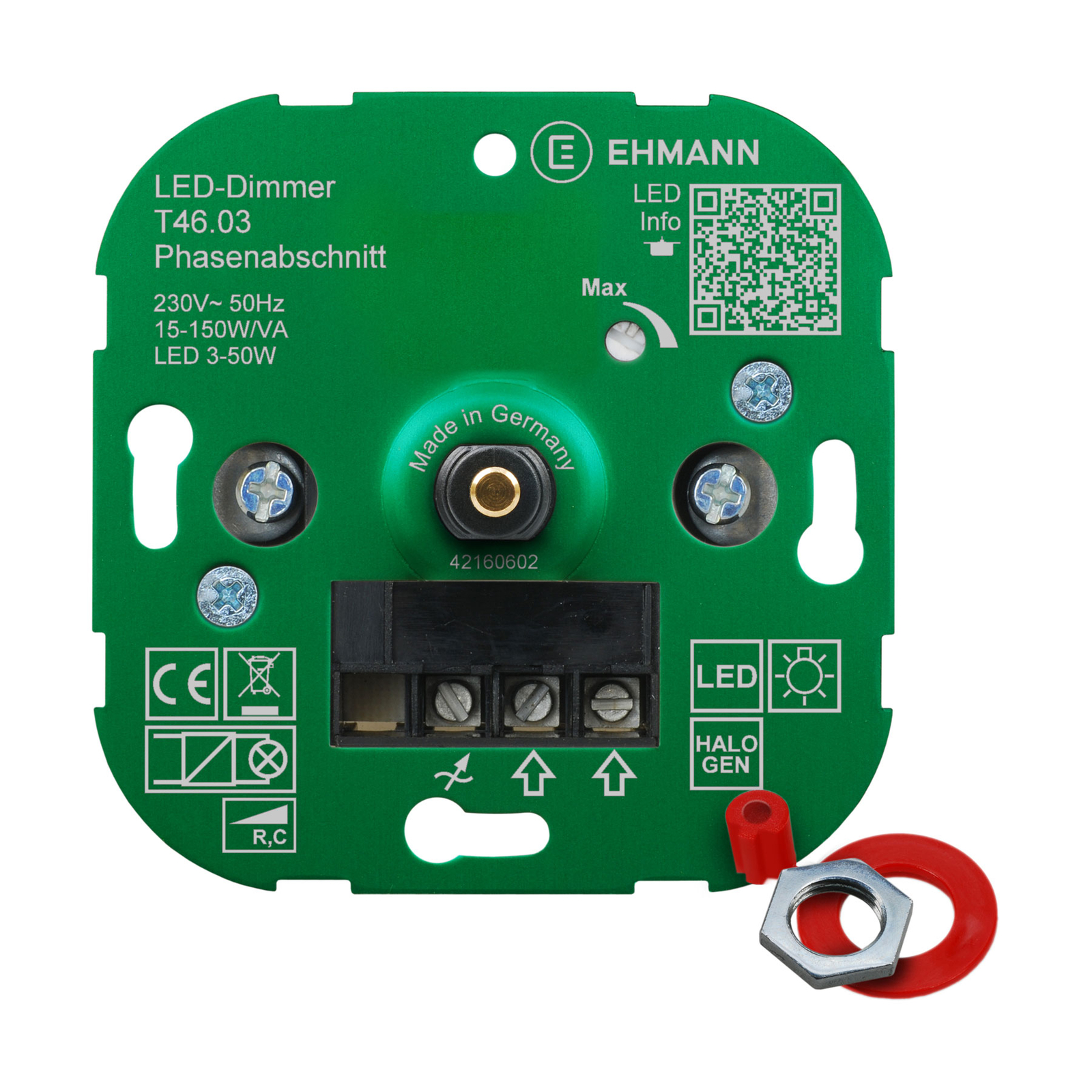 EHMANN T46 LED-dimmer faseavsnitt, 15-150 W