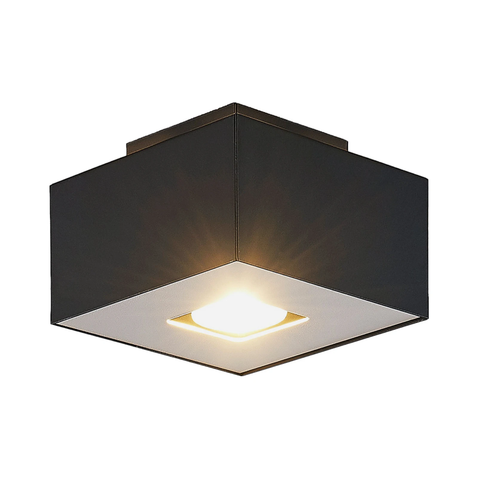 Lindby Kasi plafonieră, negru 1 bec 14 x 14cm