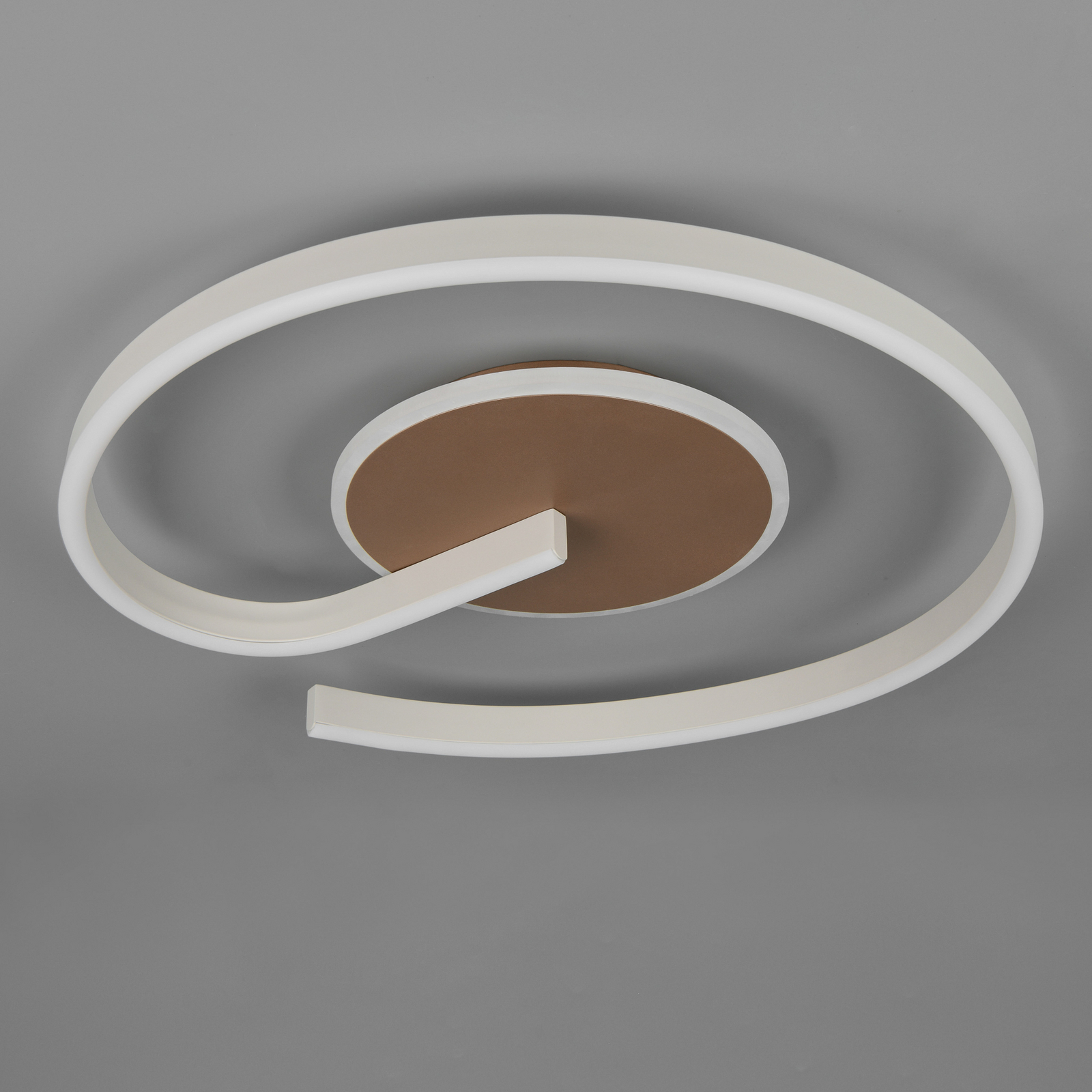 Plafoniera LED Calle, caffè, Ø 50 cm, CCT, dimmerabile Plafoniera LED Calle, caffè, Ø 50 cm, CCT, dimmerabile