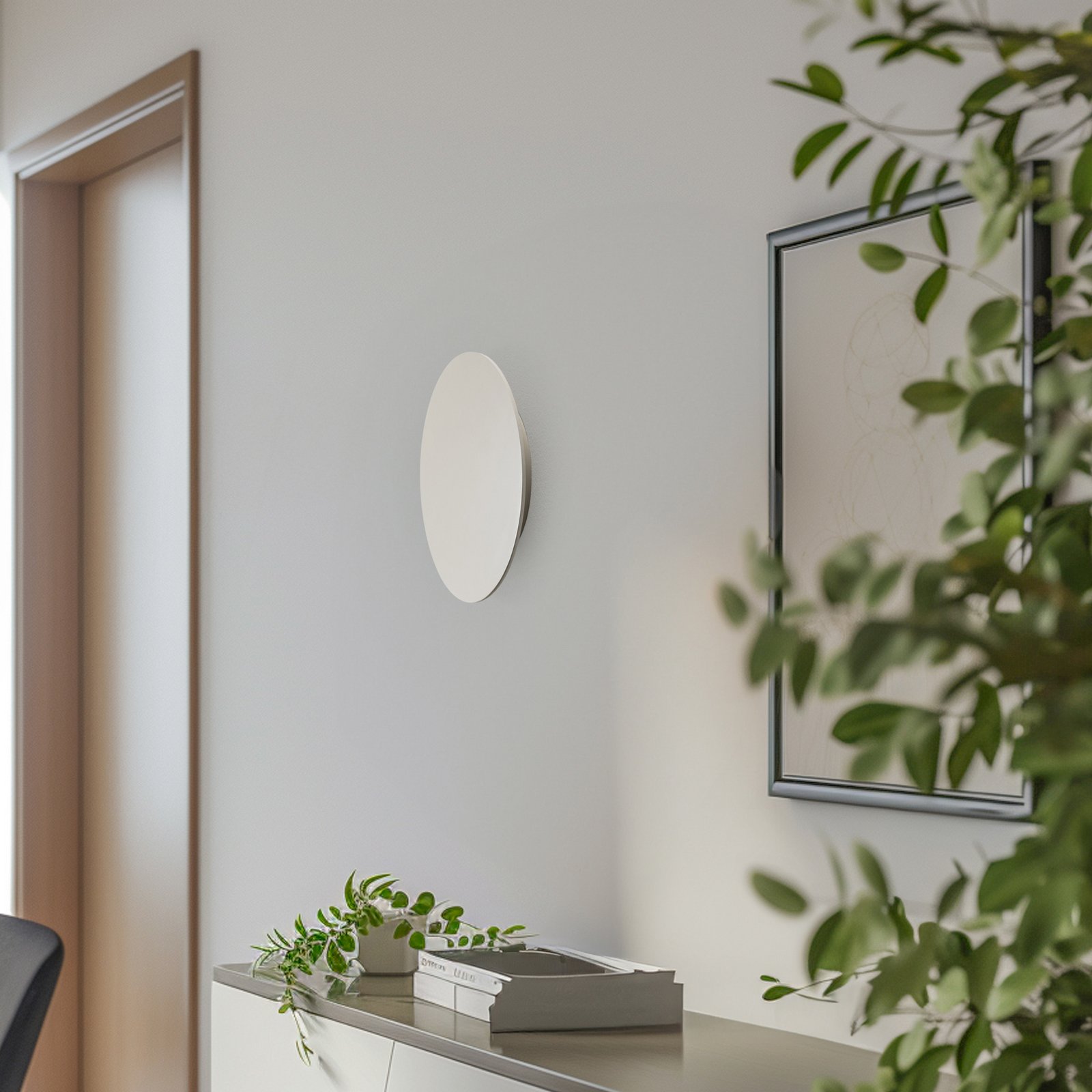 LED-seinavalgusti Orios Plus, liivavärvi, metall, Ø 30 cm LED-seinavalgusti Orios Plus, liivavärvi, metall, Ø 30 cm