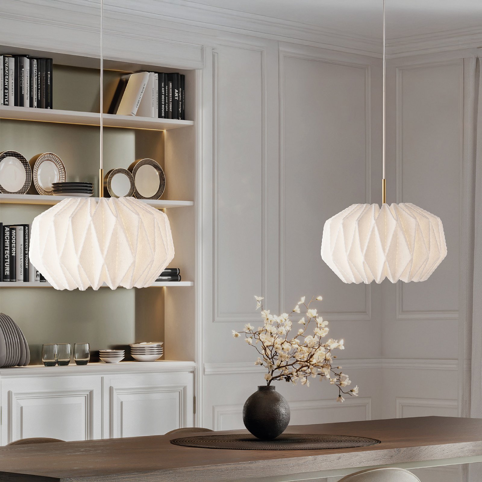 LE KLINT Hängeleuchte Softly Pleated I, Ø 42 cm, weiß, Filz