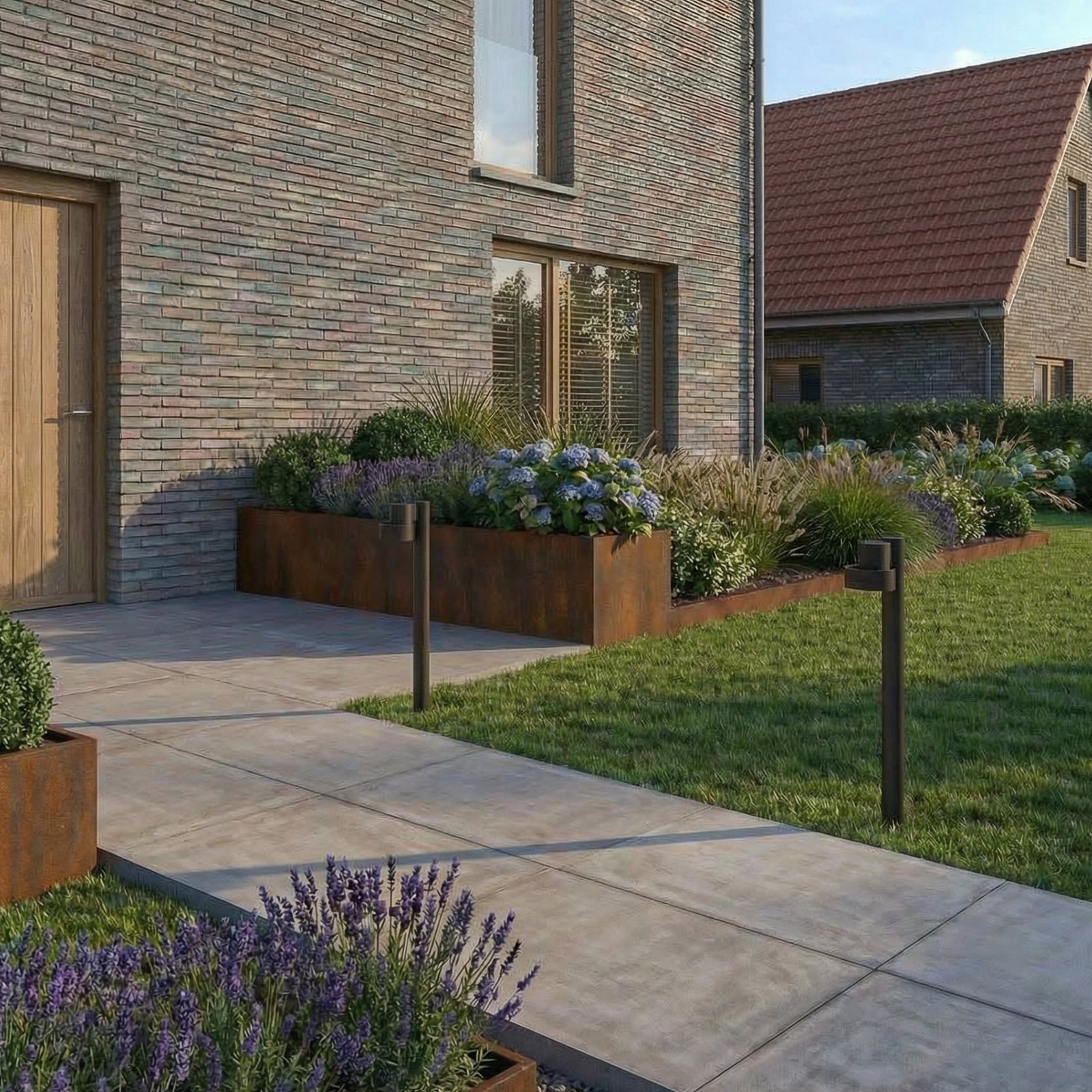 Bolardo luminoso LED Lucande Elune, negro mate, IP44, altura 77 cm Bolardo luminoso LED Lucande Elune, negro mate, IP44, altura 77 cm