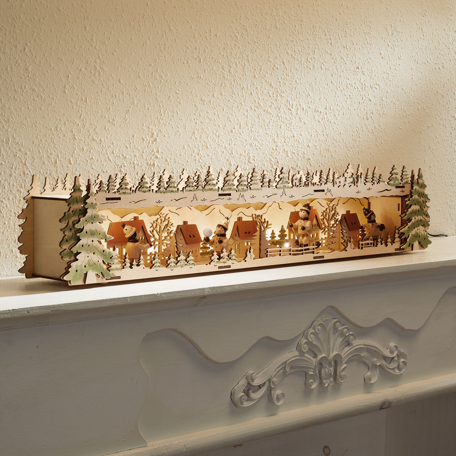 Saico Belyst sokkel, passer til LED-lysestake Vinterbarn - Lyst tre?