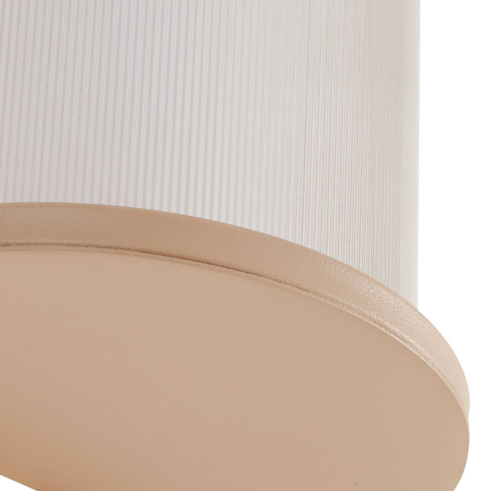 Lindby Kinkiet zewnętrzny LED Calvik, beżowy, żłobkowany, IP44