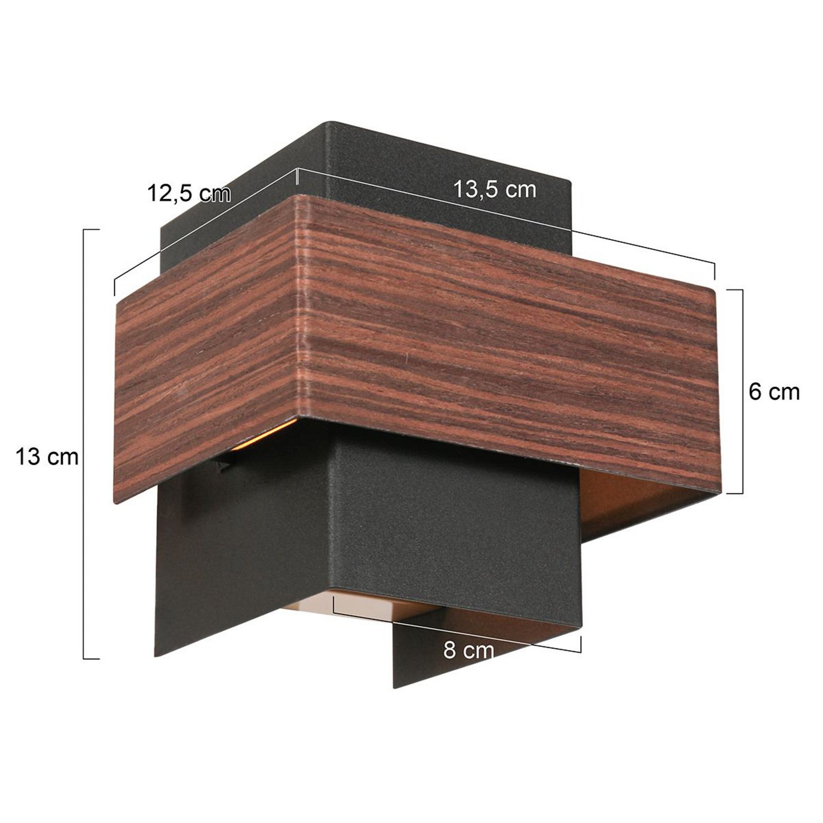 LED wall light Muro 3367, wood look, up/down, G9, 2,700 K