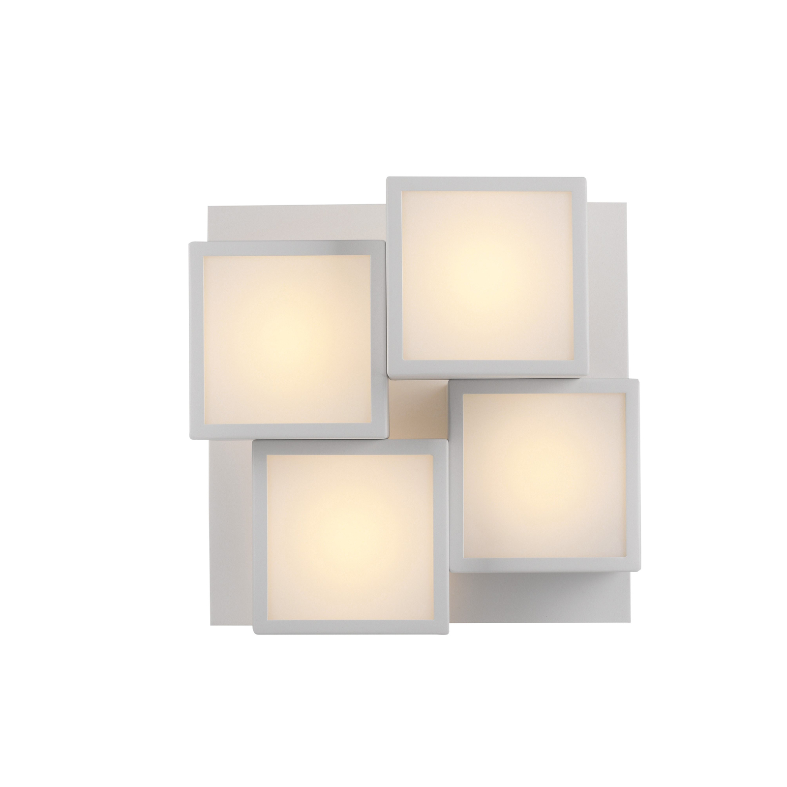 JUST LIGHT. LED-Deckenleuchte Tetris, Eisen, 3.000 K, weiß
