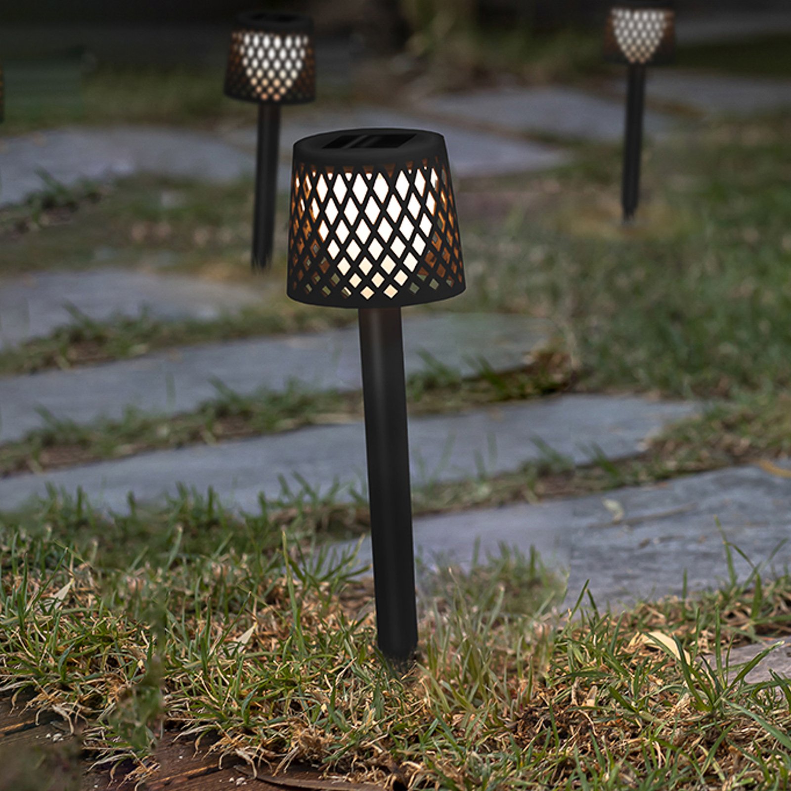 Newgarden LED-Solarleuchte Gretita, Erdspieß, 4er-Set