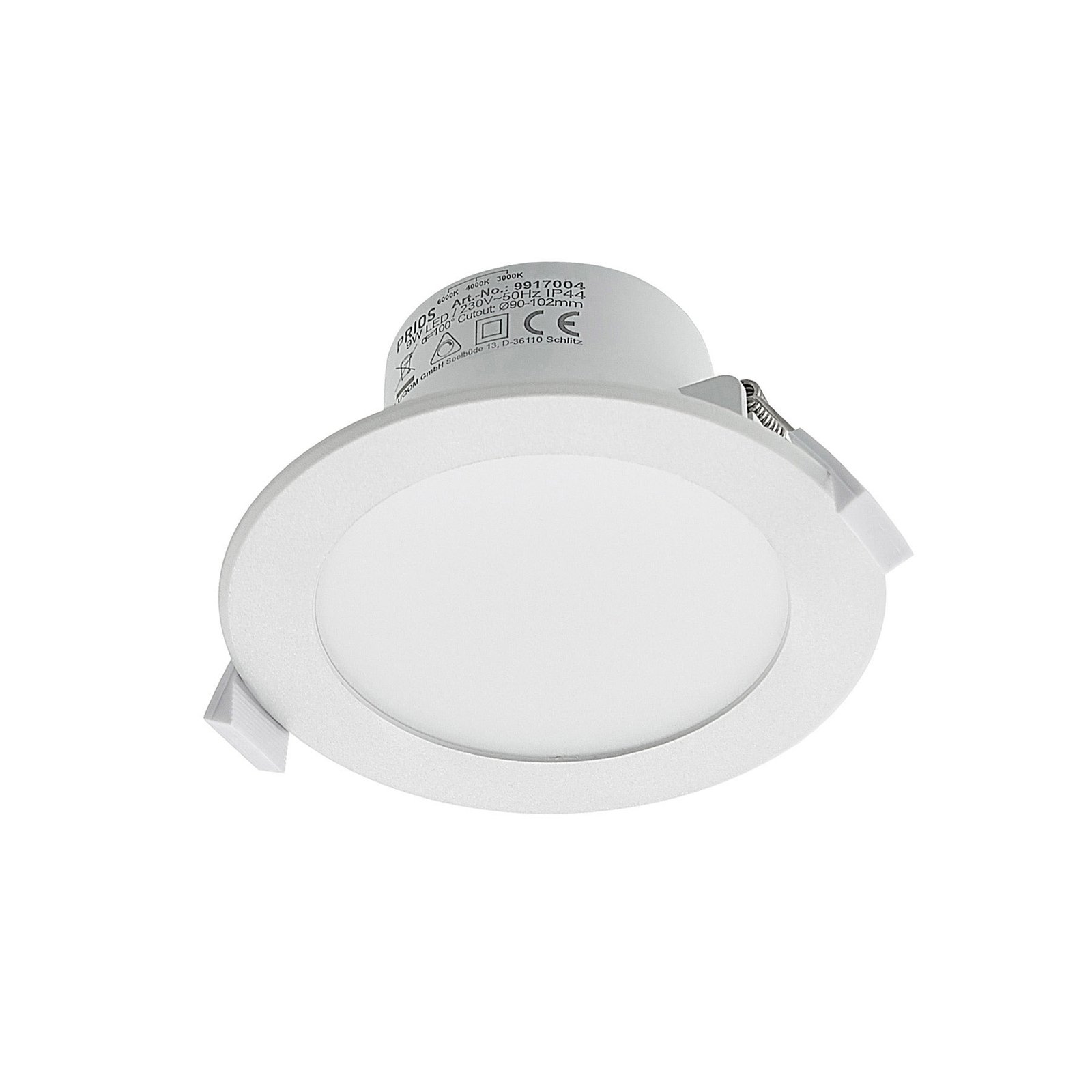 Prios Rida LED-Einbaulampe CCT 11,5cm 9W 10er-Set