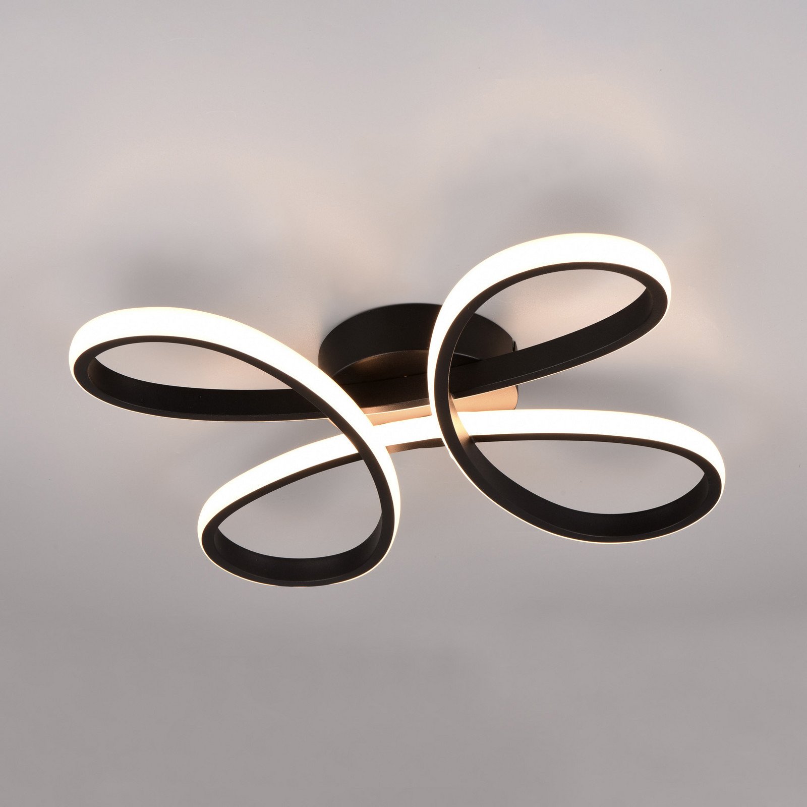 Plafonieră cu LED Fly negru mat 3.000 K 40 cm x 40 cm