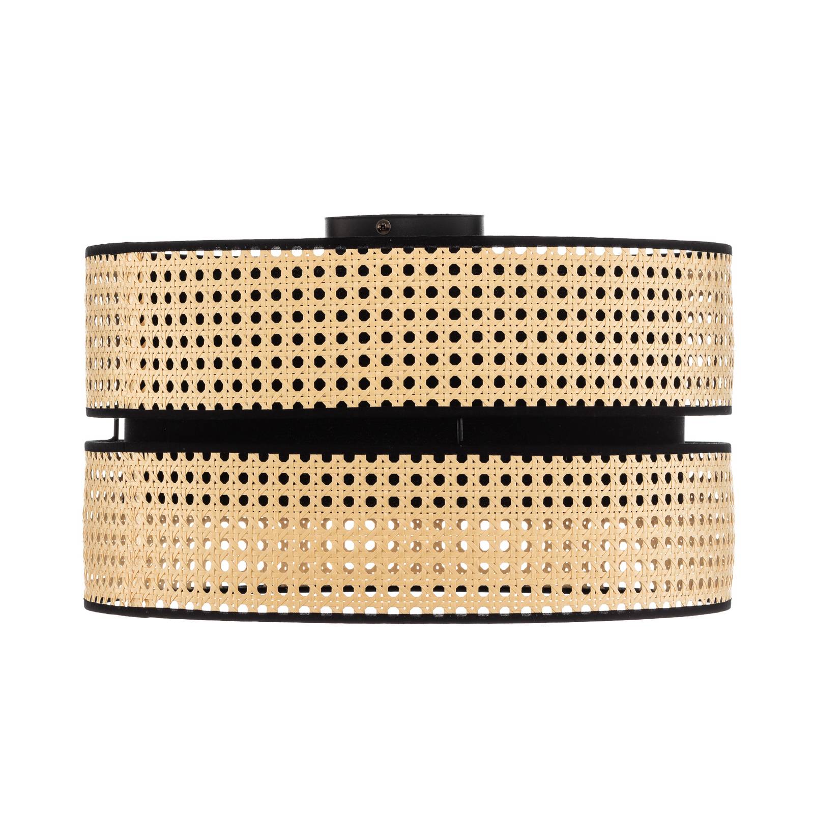 Lampa sufitowa Duo, rattan, Ø 40cm, beżowa/czarna