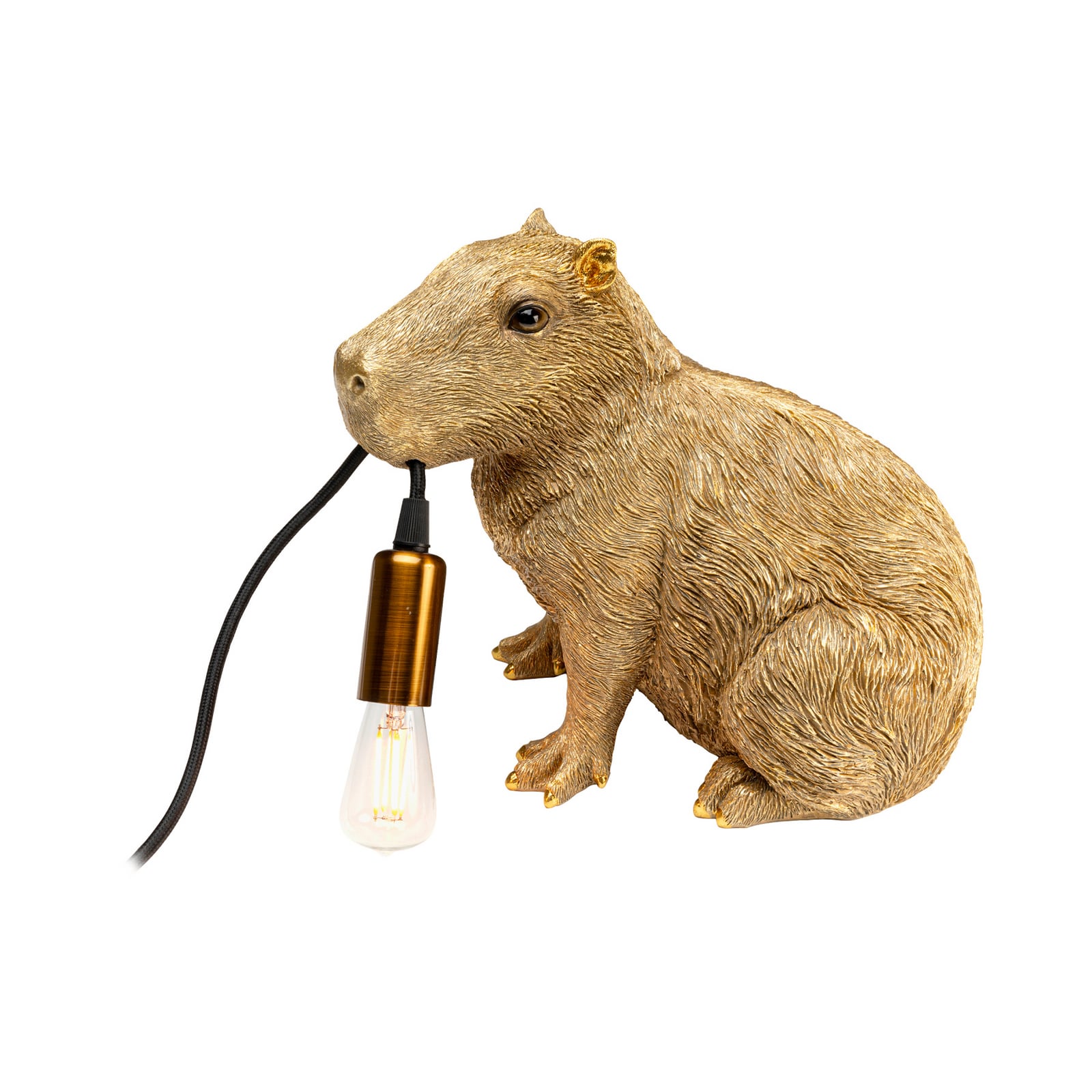 Candeeiro de mesa KARE Animal Capybara, dourado, plástico, E14