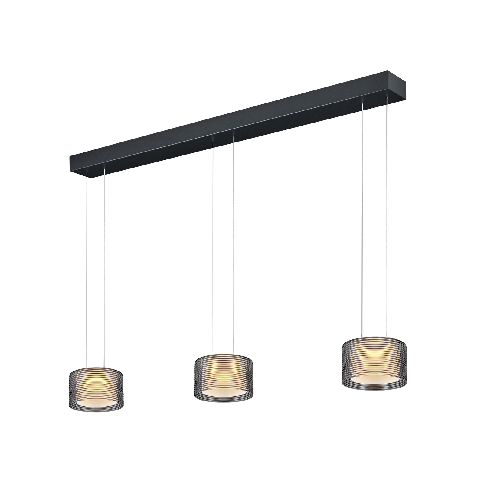 BANKAMP Grand Groove żyrandol LED, 3-punktowy