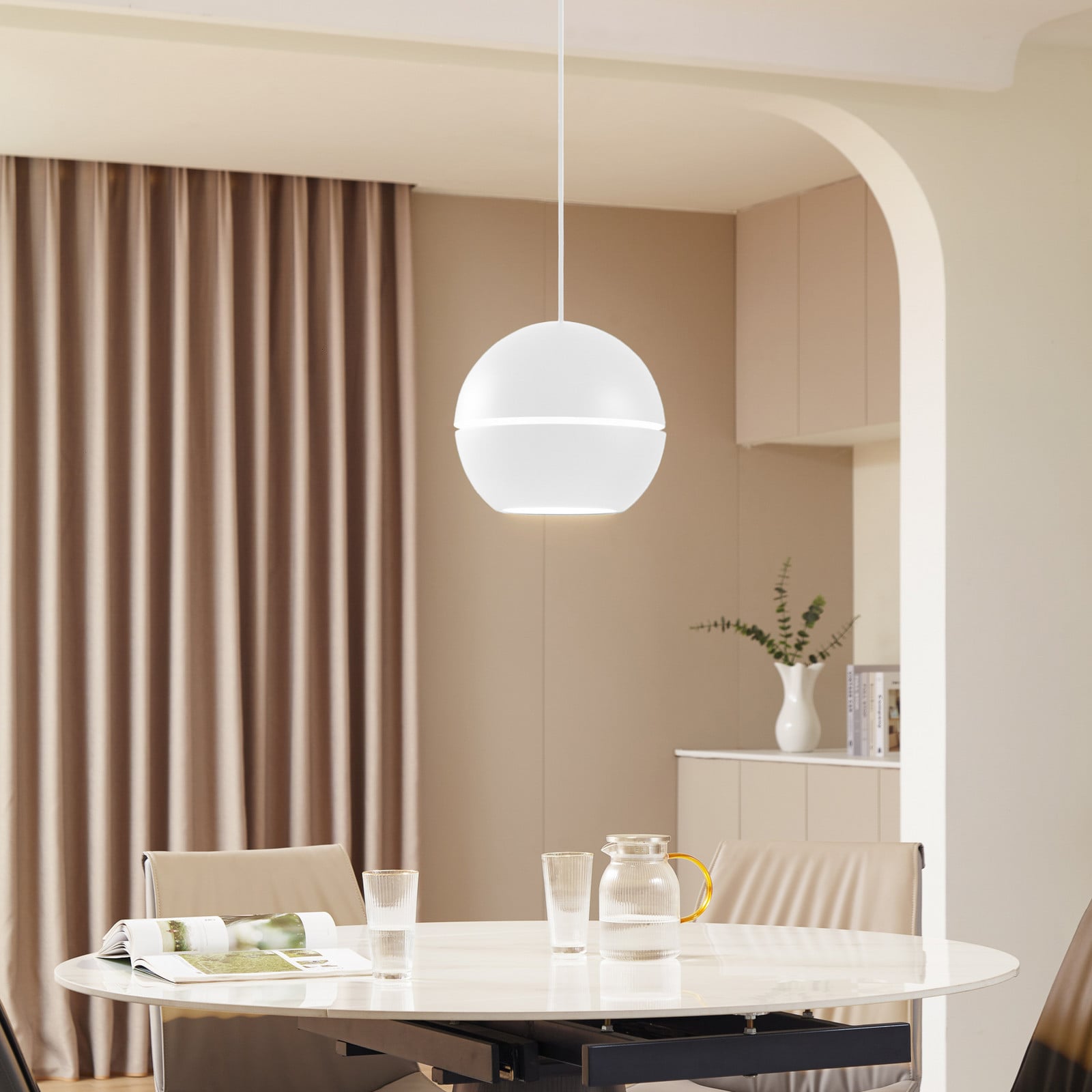 Suspension Lush, blanche, Ø 30 cm, aluminium, E27