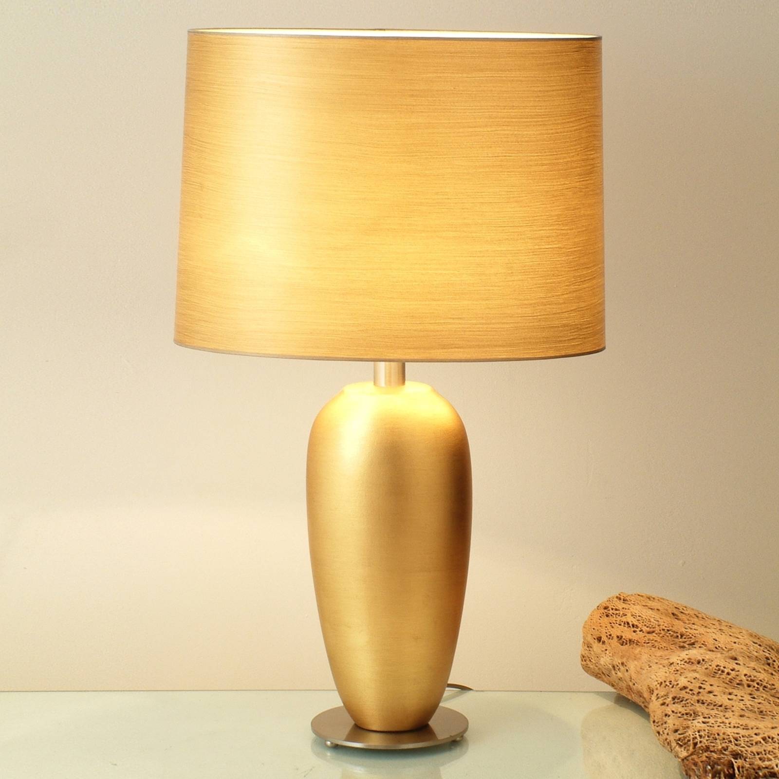Lampe à poser classique EPSILON dorée, haut. 65 cm