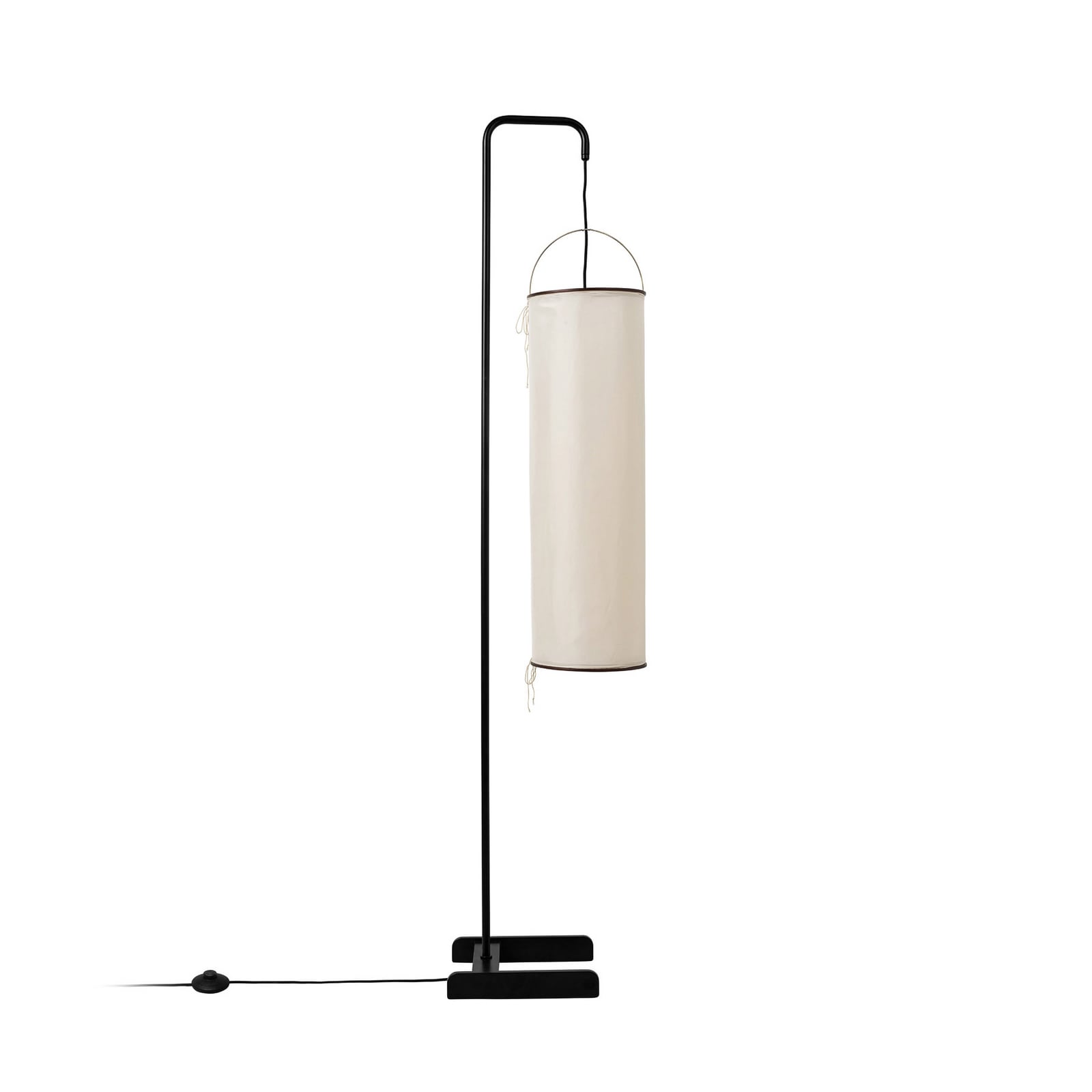 GUBI Stehleuchte Silk Lantern, weiß/schwarz, Seide,  E27
