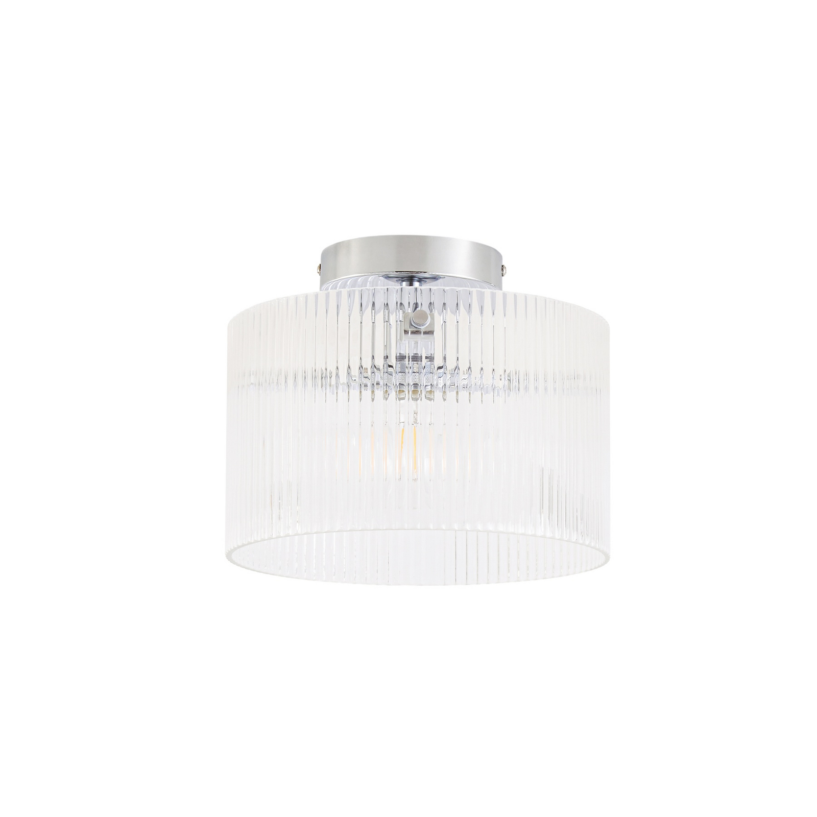 Meritt plafondlamp, chroom/transparant, Ø 25 cm, glas - Lucande