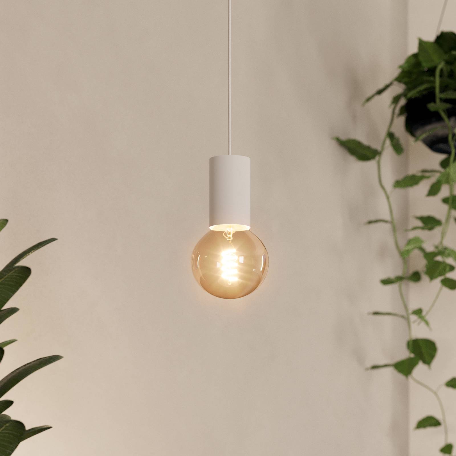 EGLO Suspension Pozueta 1, à 1 lampe, blanche