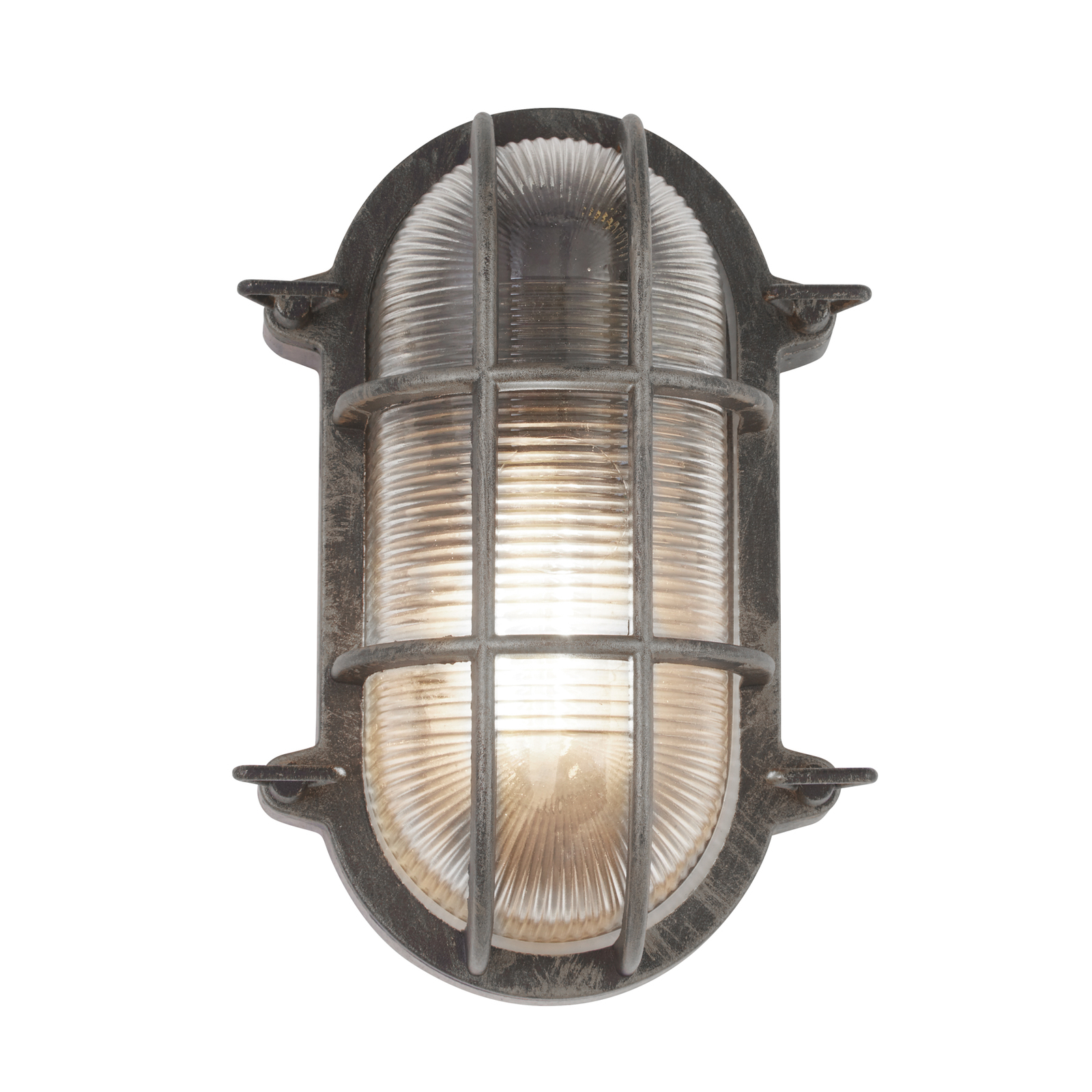 Lampa w stylu morskim Porto owalna, czarno-srebrna