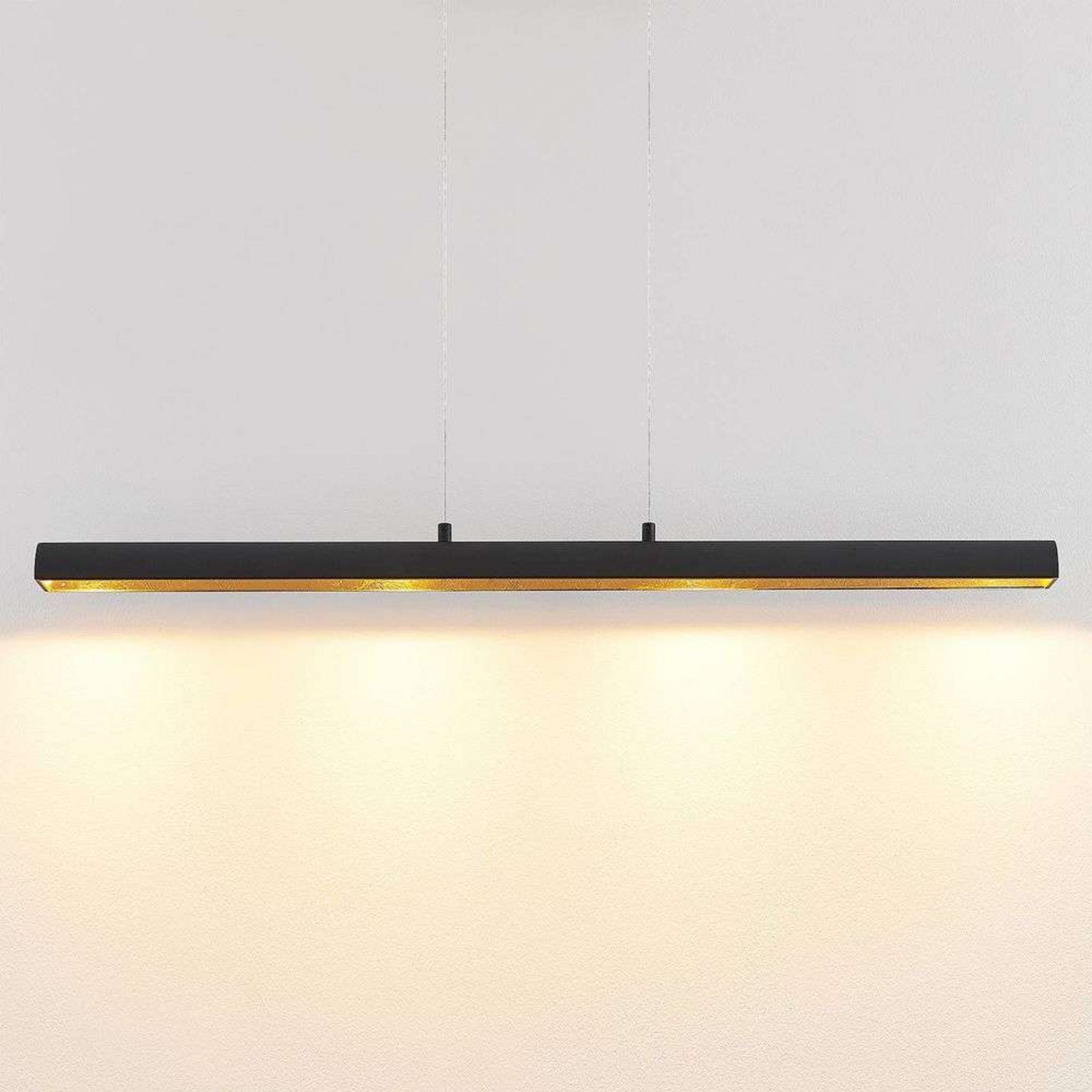 Solvina LED Lustră Pendul Black/Gold - Lindby