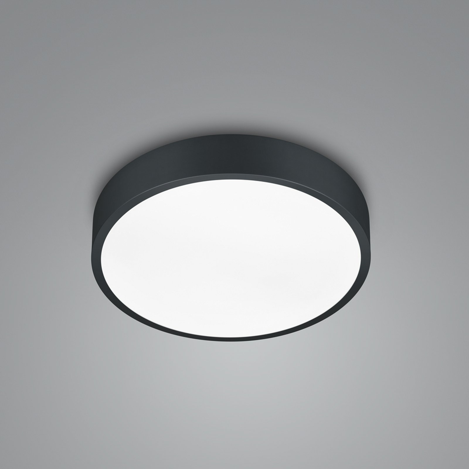 LED лампа за таван Waco, CCT, Ø 31 cm, черен мат