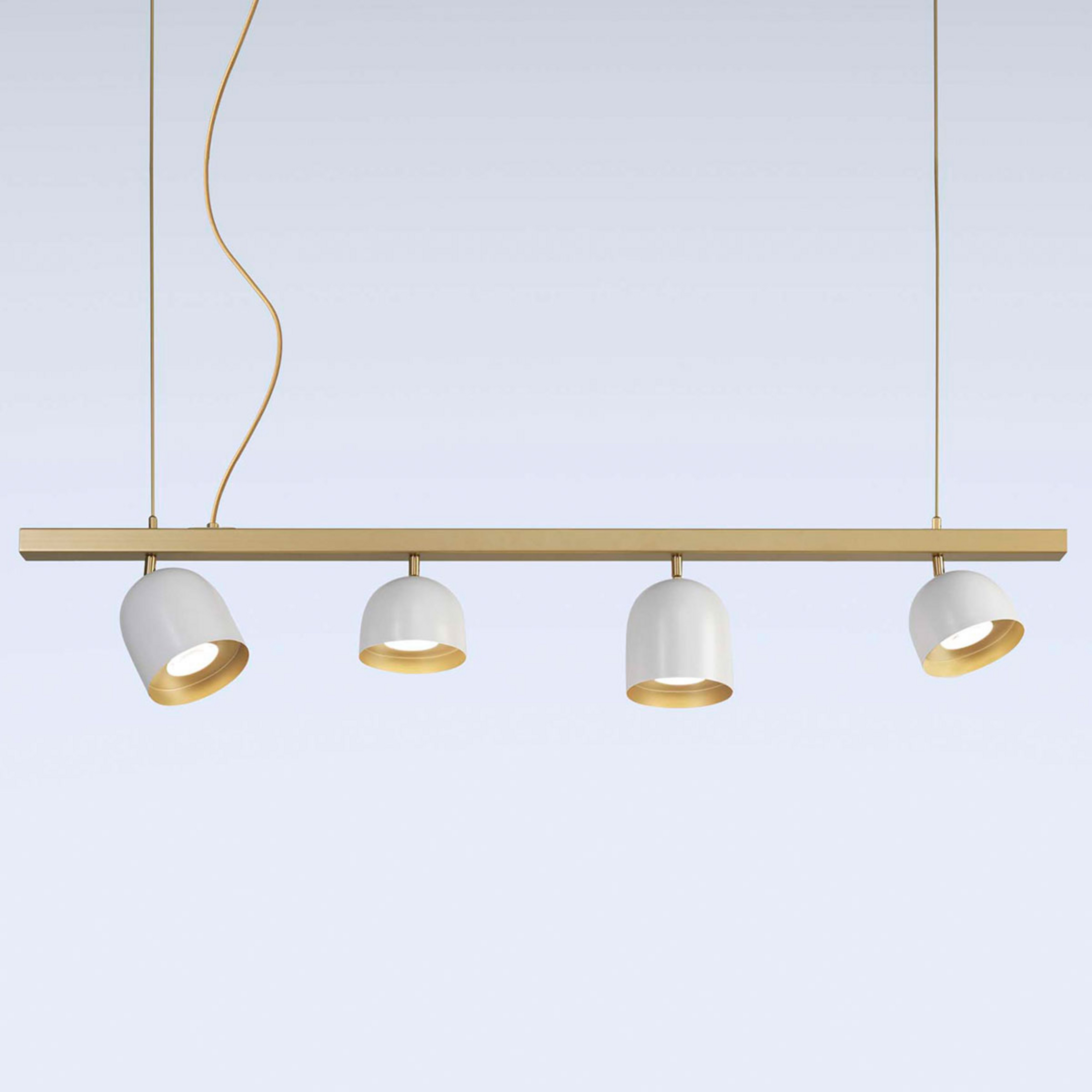 Lampada a sospensione LED Dome a 4 luci bianco