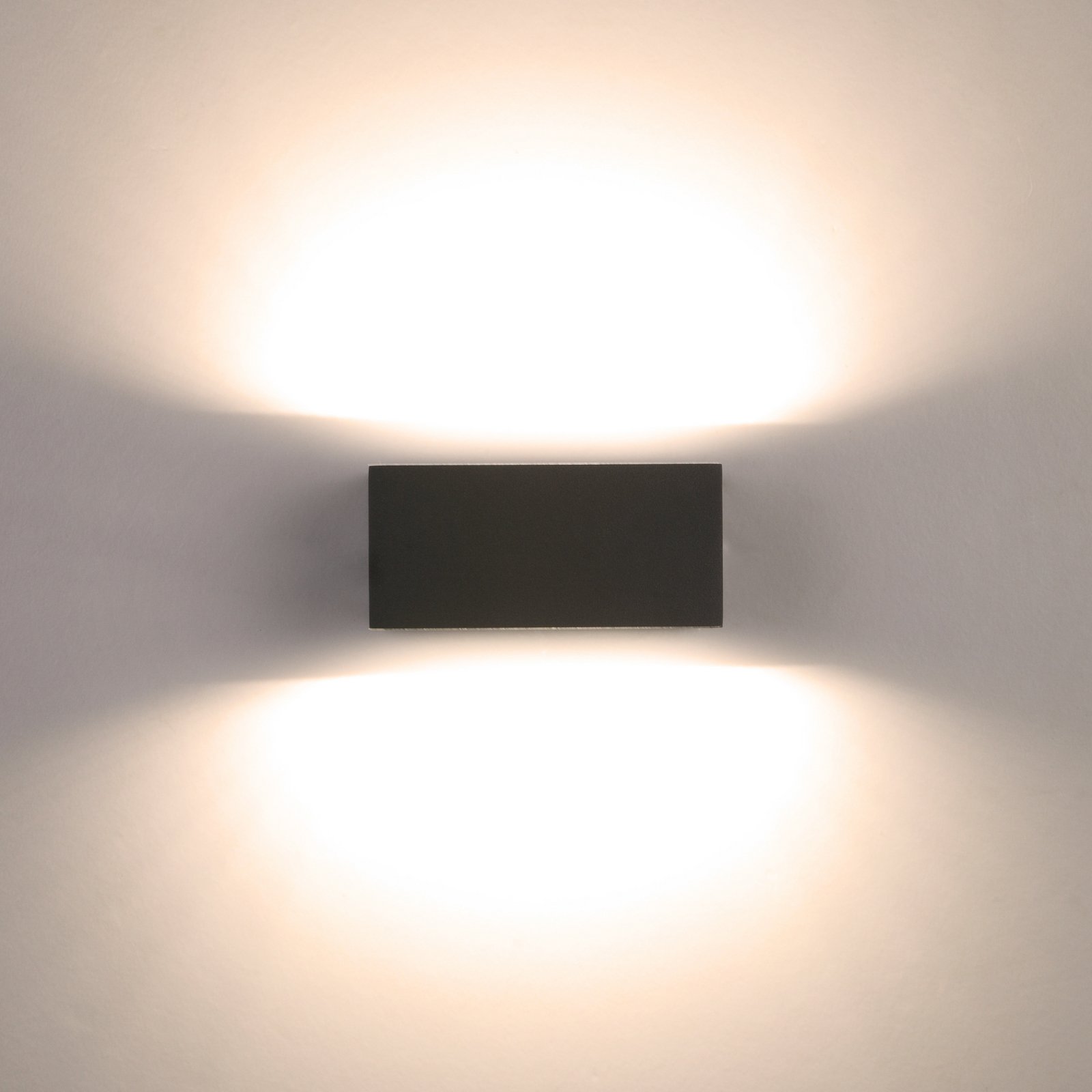 Außenwandlampe Gemini eckig anthrazit 16cm 3.000K