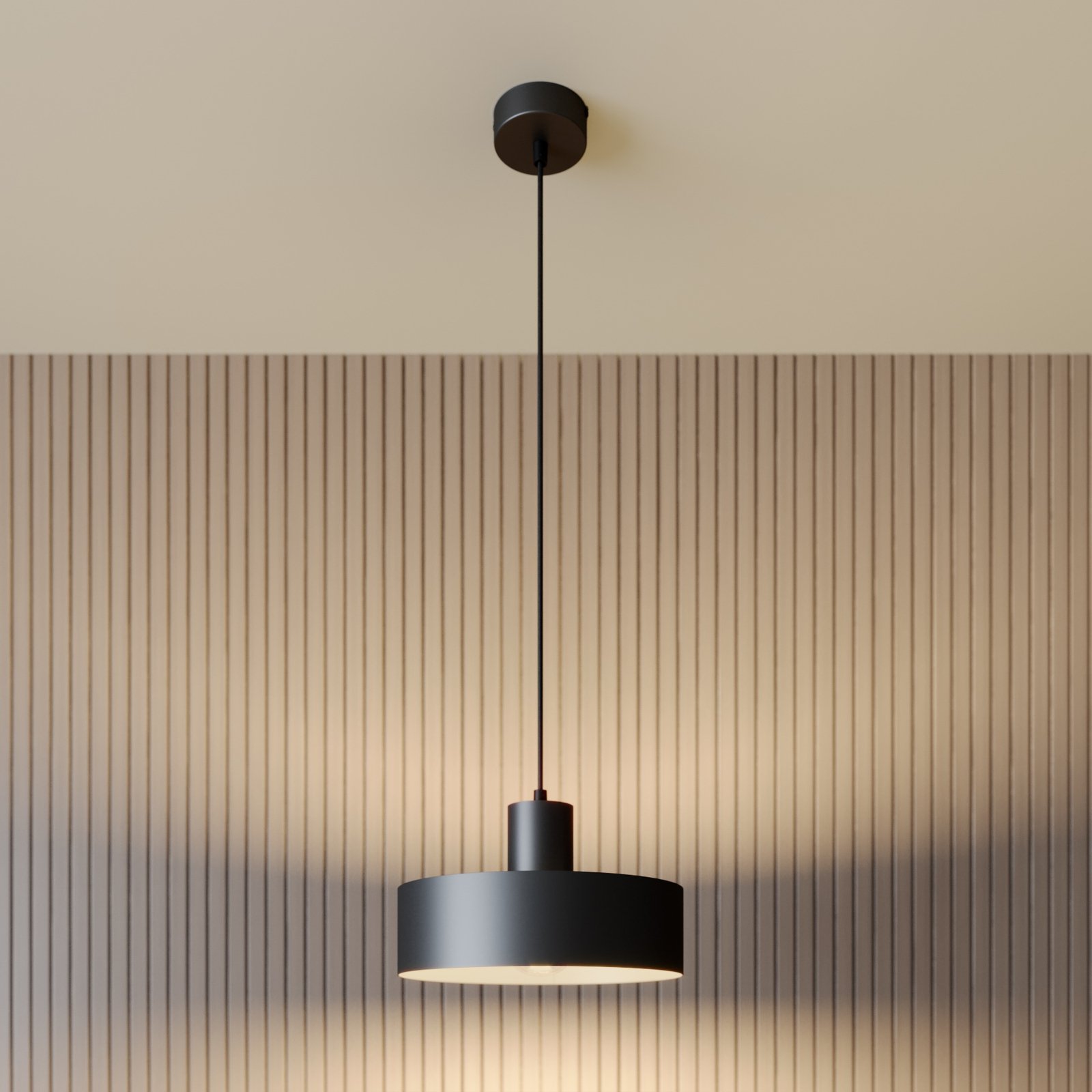 Lampada sospensione Rif di metallo, nero, Ø 25 cm