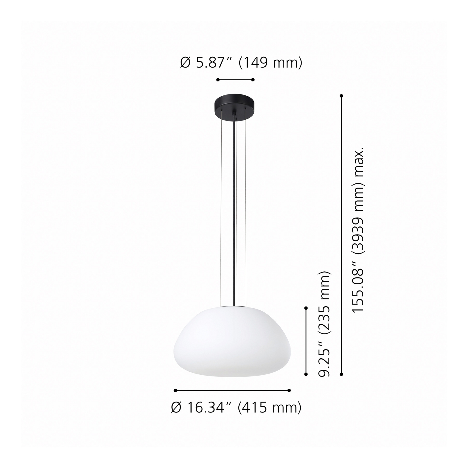 Lampa Stars of Light Balmes, bijela, Ø 42 cm, staklo