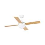 Ventilátor Mini Icaria S svietidlo, biela/drevo