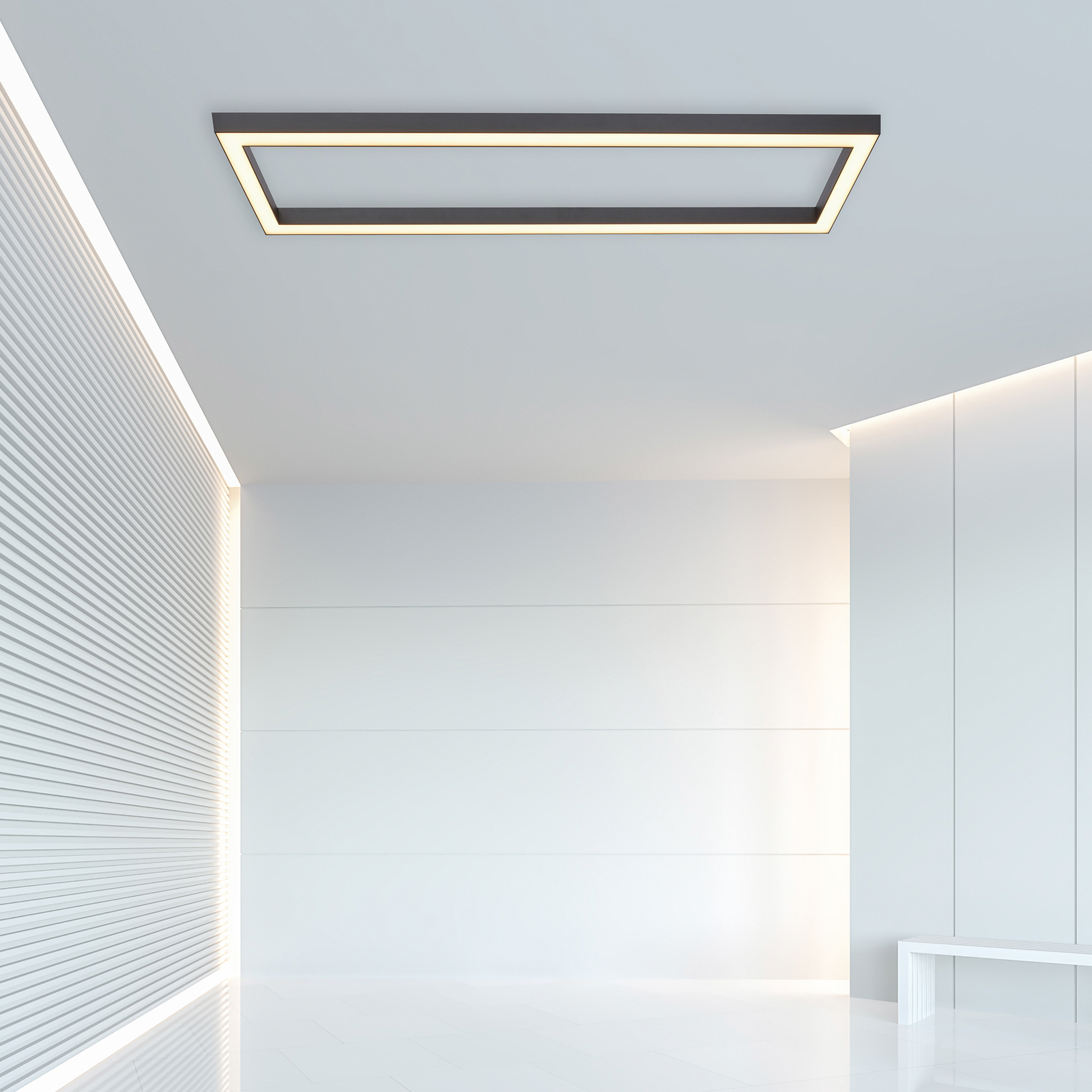 PURE Lines LED-taklampa, kantig, antracit