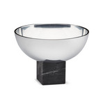 Taça Sapoto, preta/prateada, Ø 14 cm, alumínio, mármore - GEJST