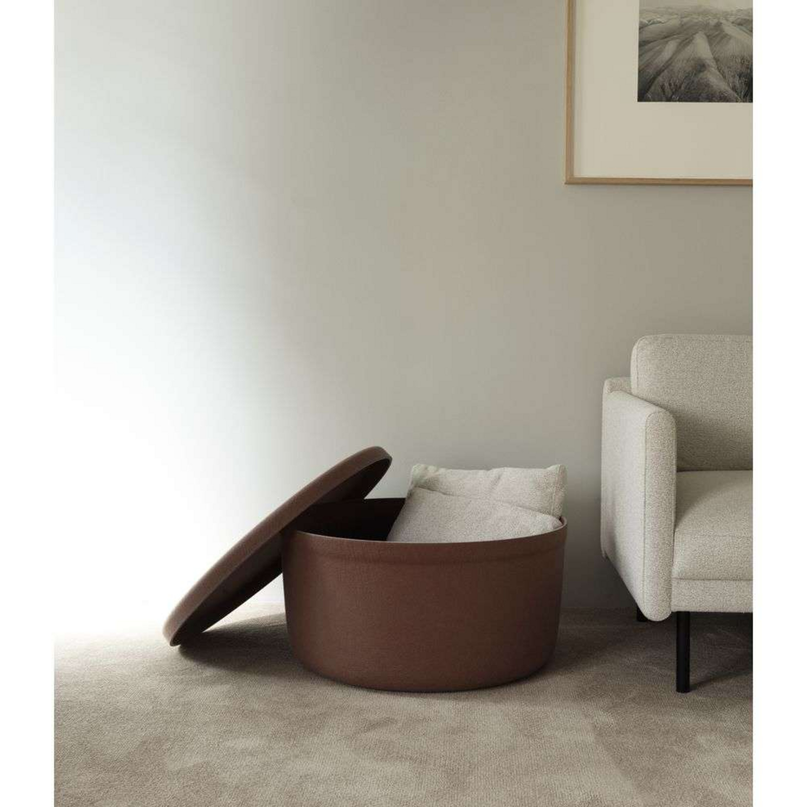 Hide Storage Pouf Large Brown - Normann Copenhagen