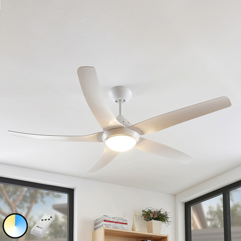 Arcchio Dora LED-Deckenventilator, 5 Flügel weiß