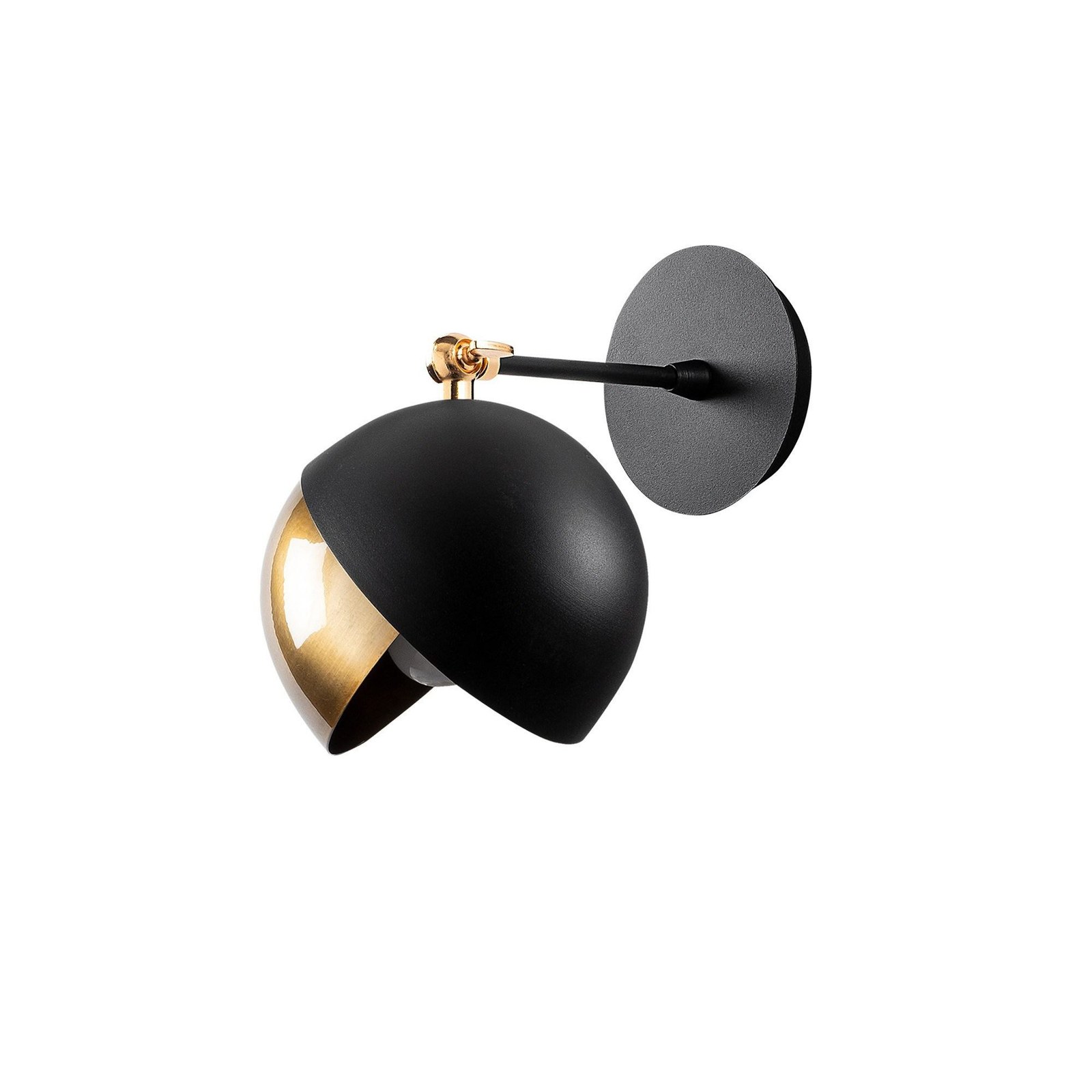 Berceste 252-A wall light, black/gold, metal, Ø 20 cm