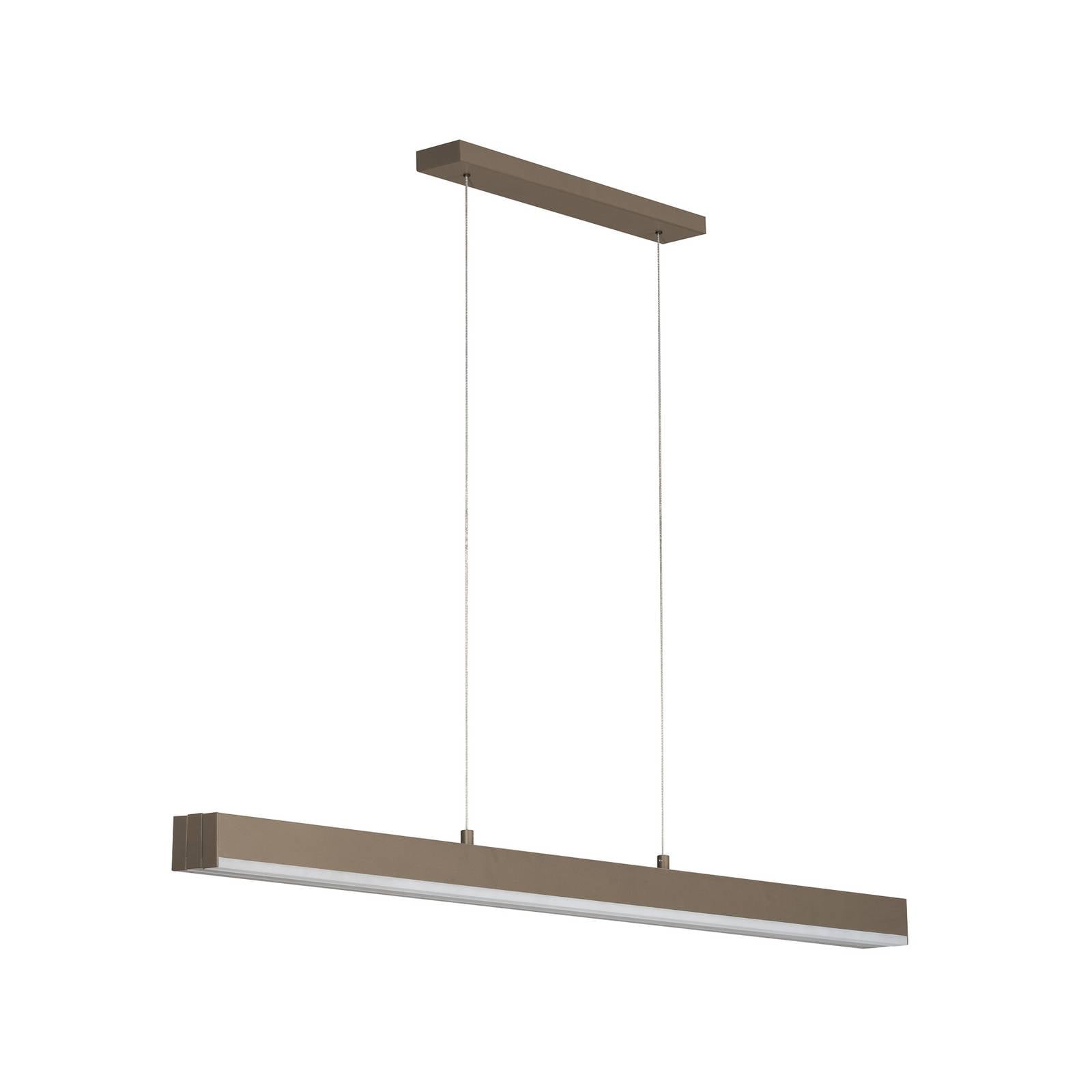 LED-Hängelampe Vayana, greige, Länge 189 cm, CCT Touchdimmer
