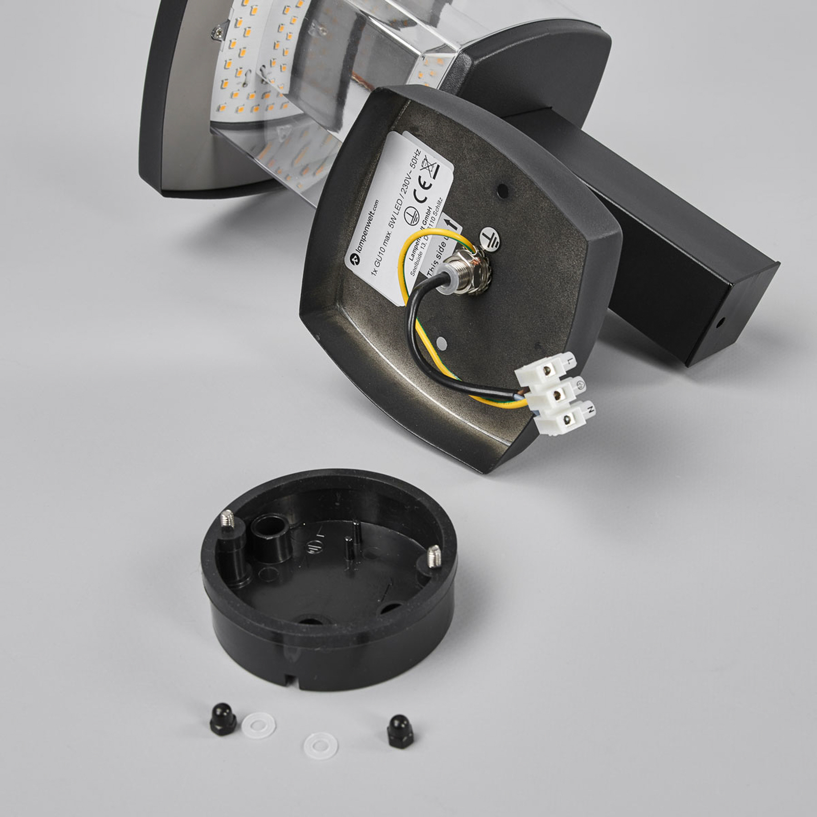 Askan Kültéri Fali Lámpa Black/Clear - Lindby